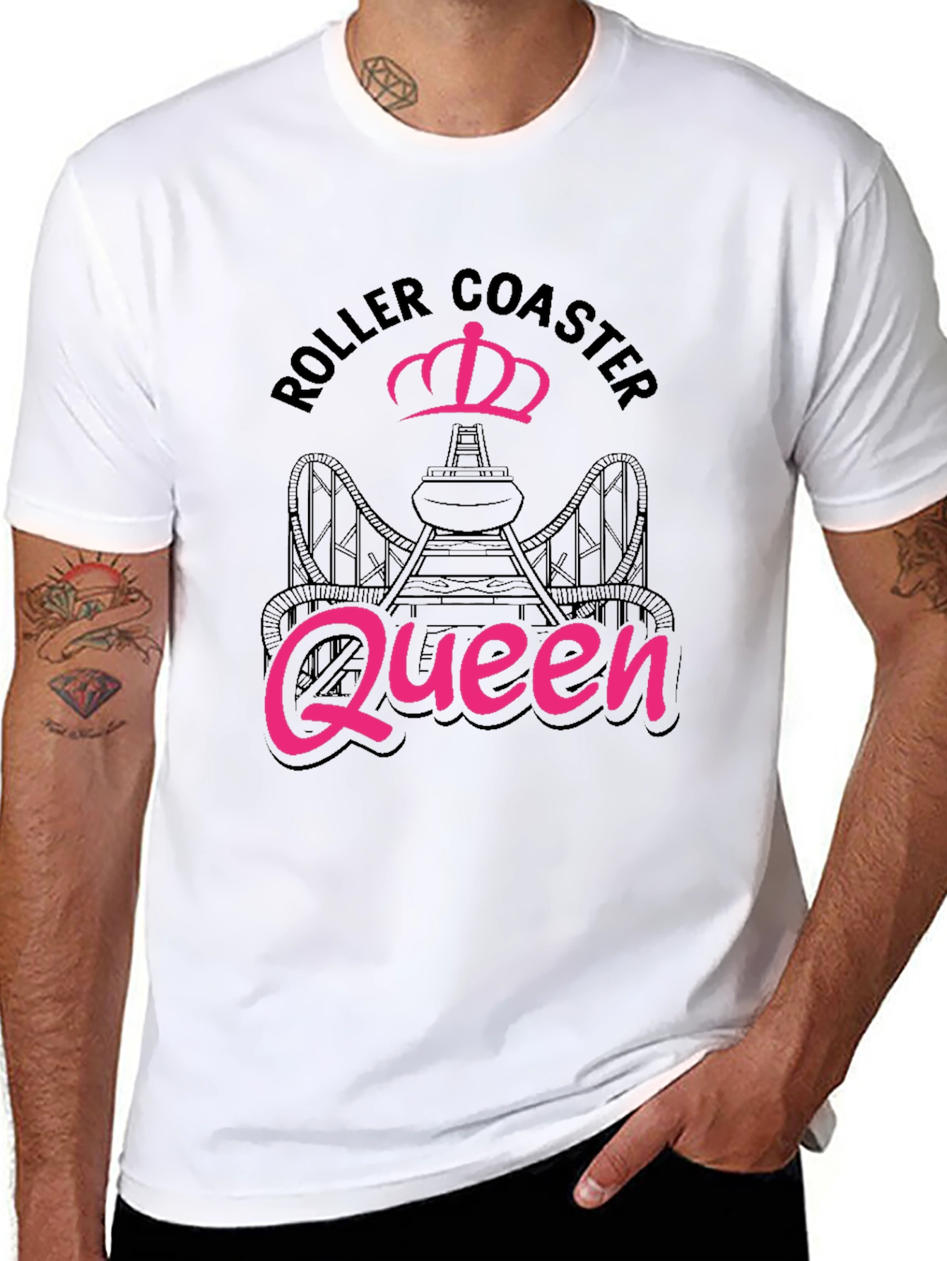 Black Roller Coaster Queen Black Tee view 8