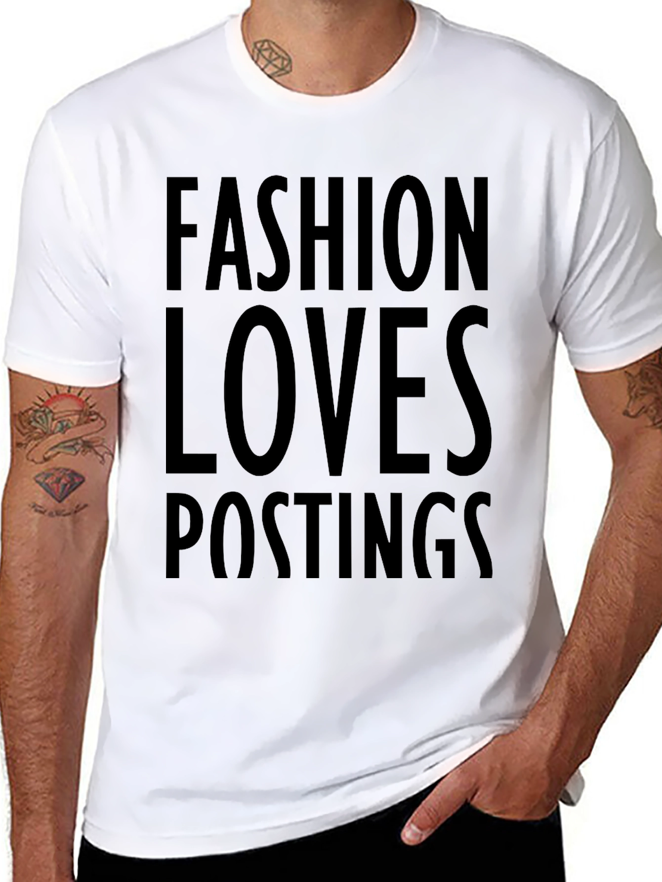 Black Fashion Loves Postings Graphic Tee - Mens Black T-Shirt view 8