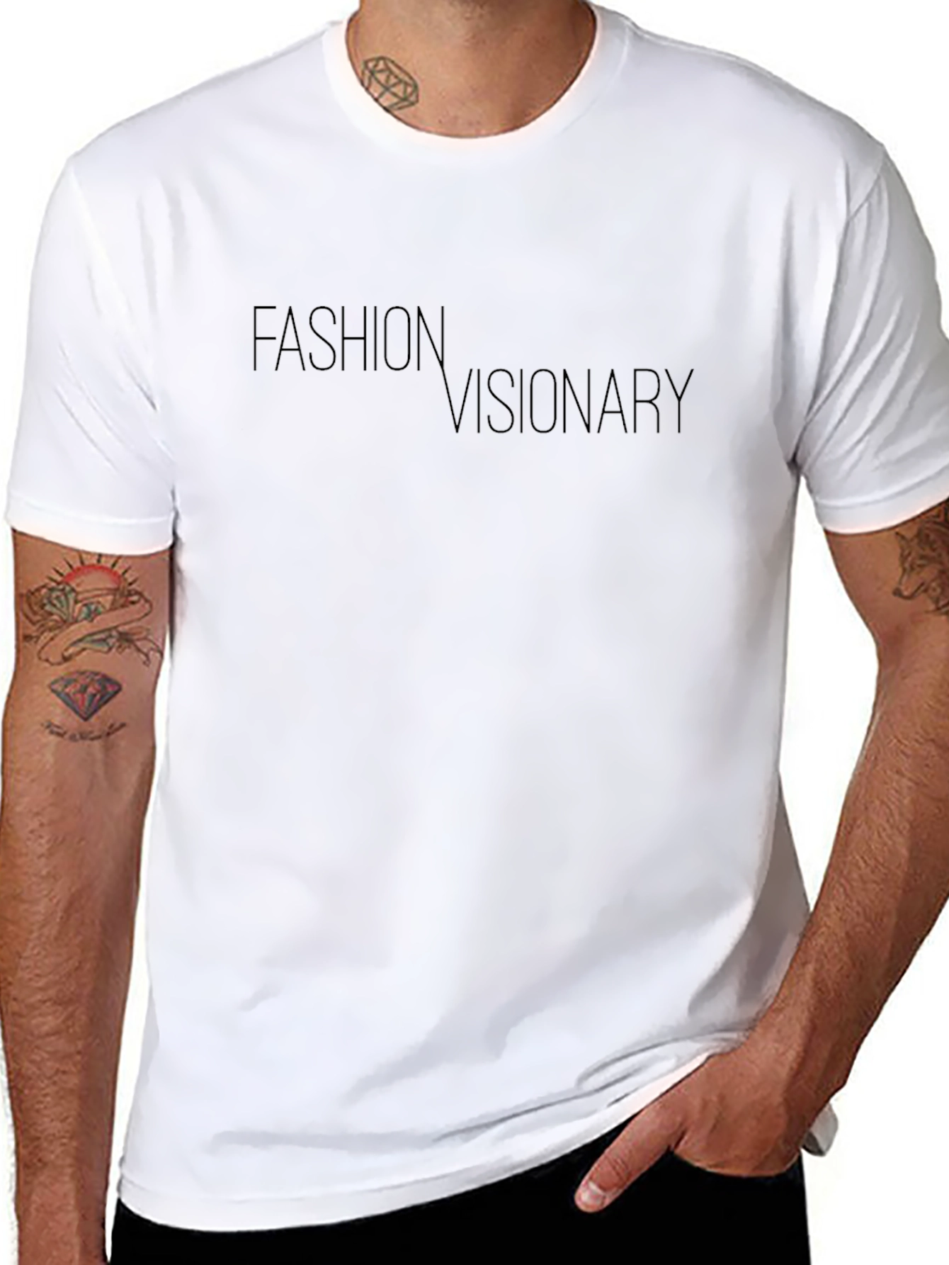 Black Fashion Visionary Tee - Stylish Black Graphic T-Shirt view 8