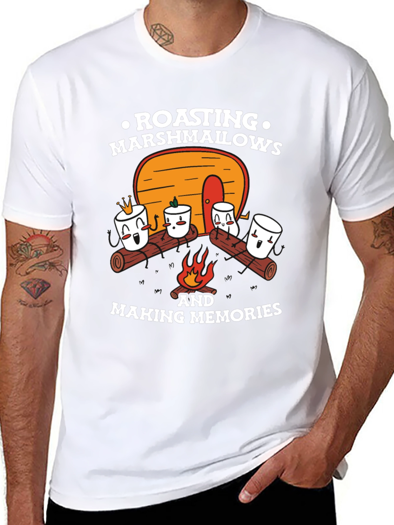 Marshmallow Roasting Memories Graphic T-Shirt - 8