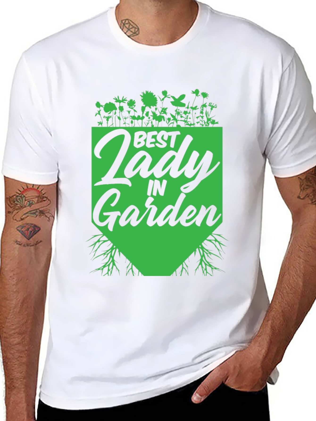 Black Best Lady in Garden T-Shirt - Gardener Gift view 8