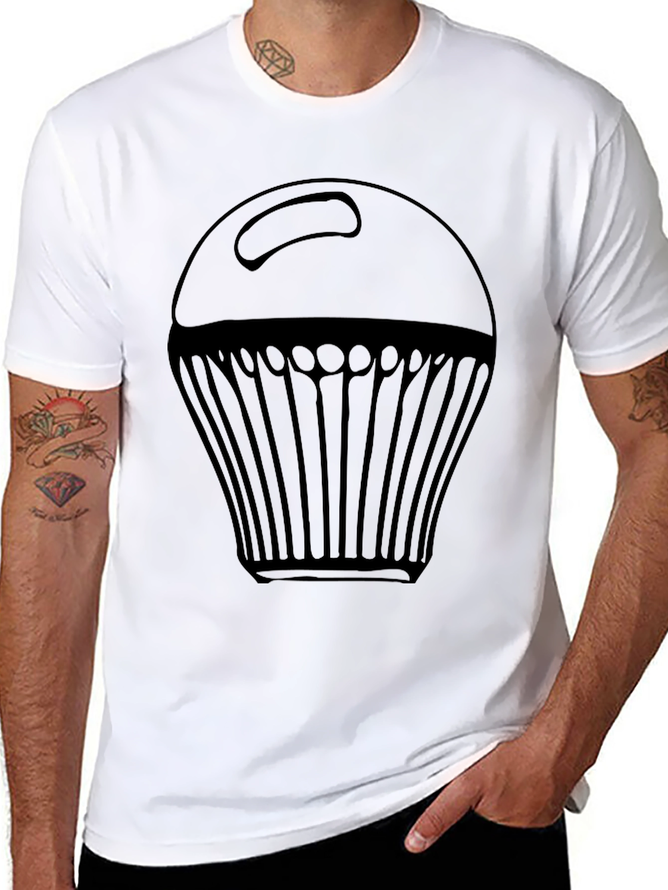 Black Cupcake Graphic Tee - Black Casual Shirt view 8