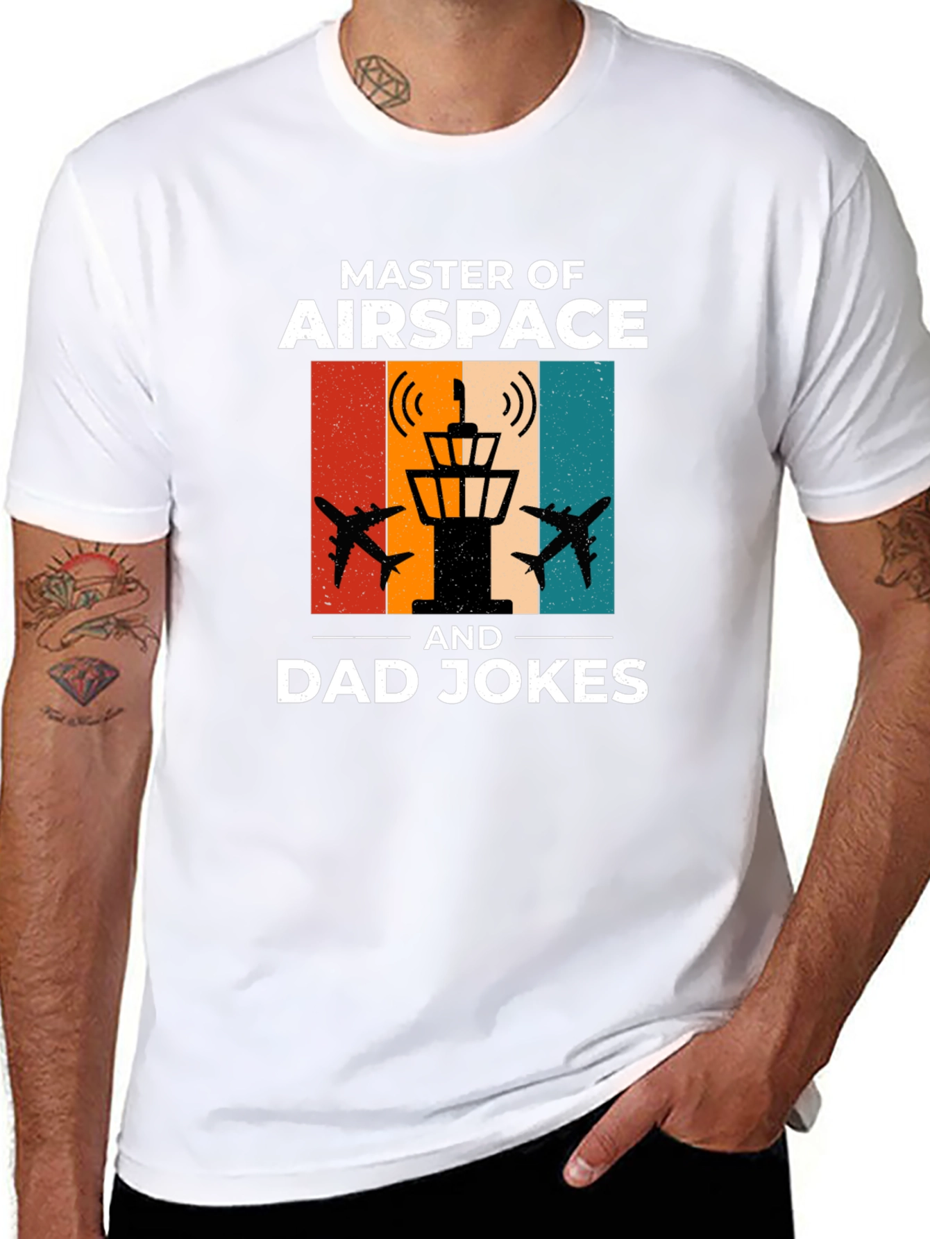 Black Master of Airspace Dad Jokes Funny T-Shirt view 8