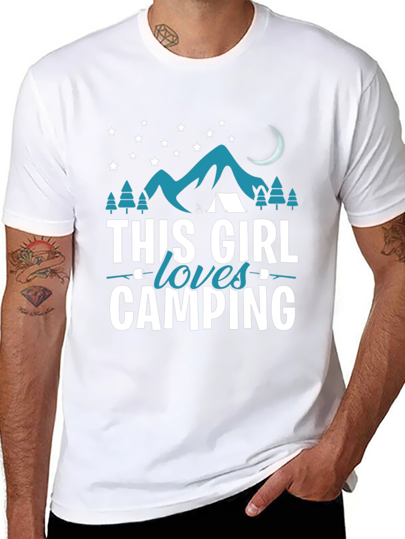 Black This Girl Loves Camping T-Shirt view 8