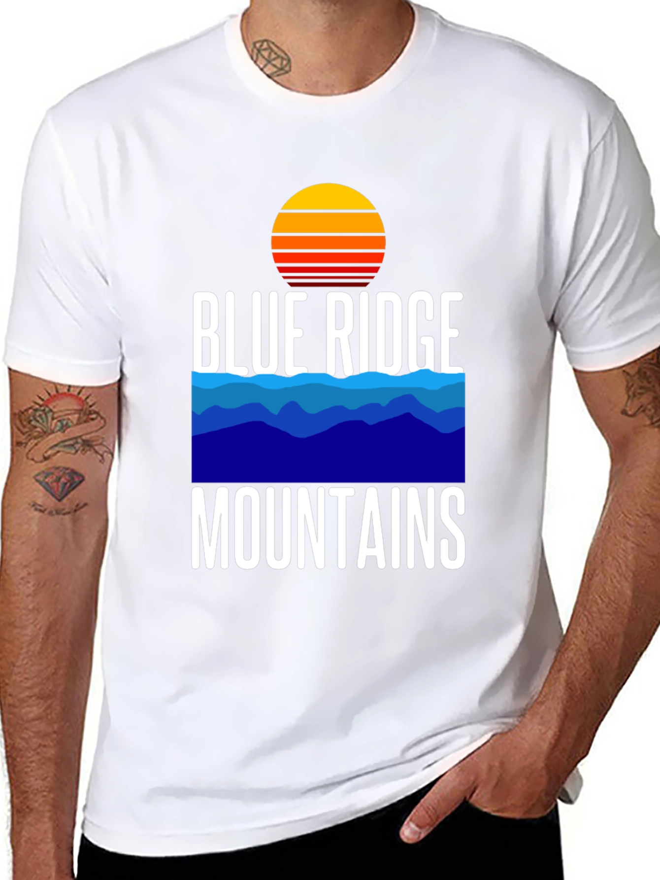 Black Blue Ridge Mountains Graphic Tee view 8