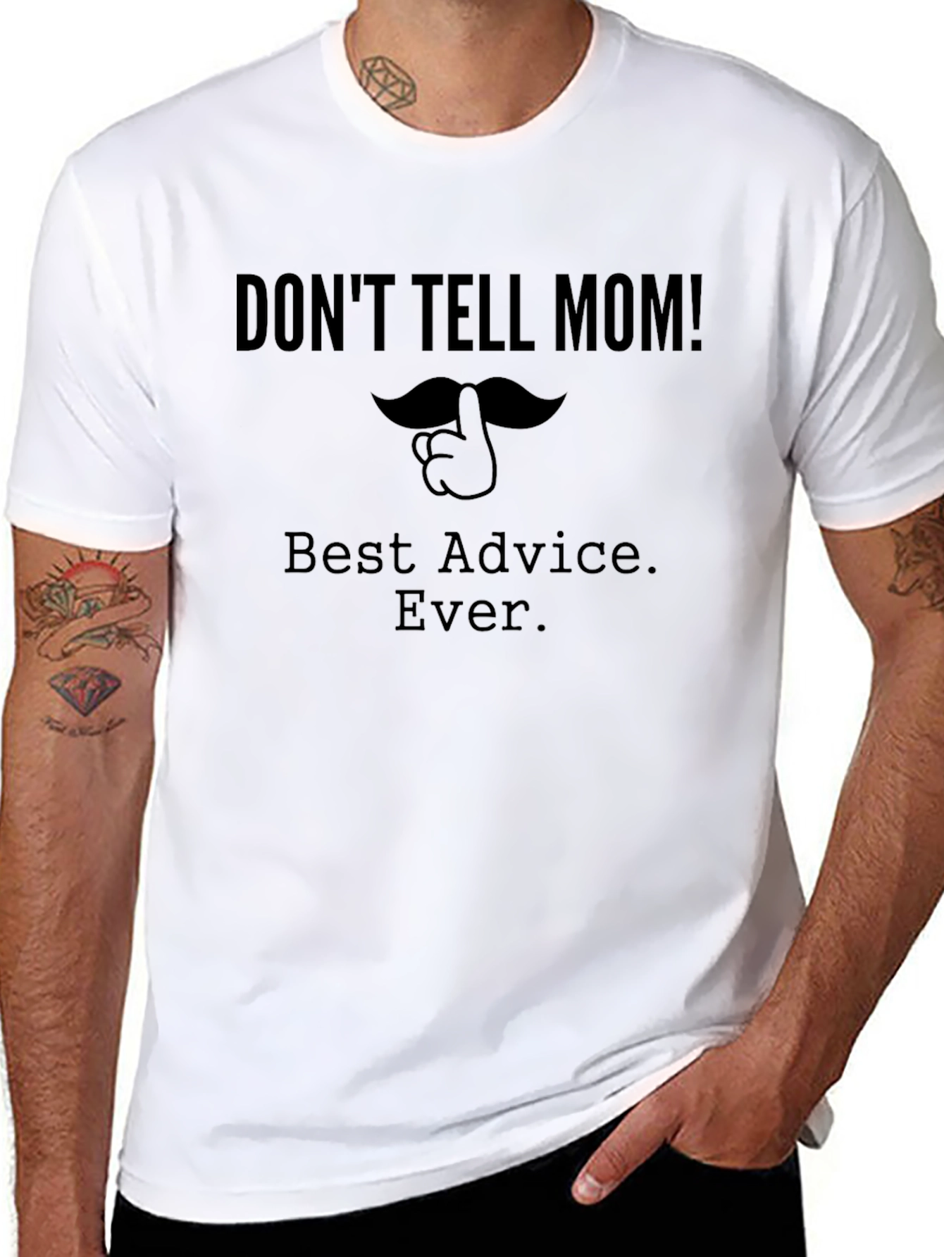 Black Don't Tell Mom Black Graphic Tee view 8