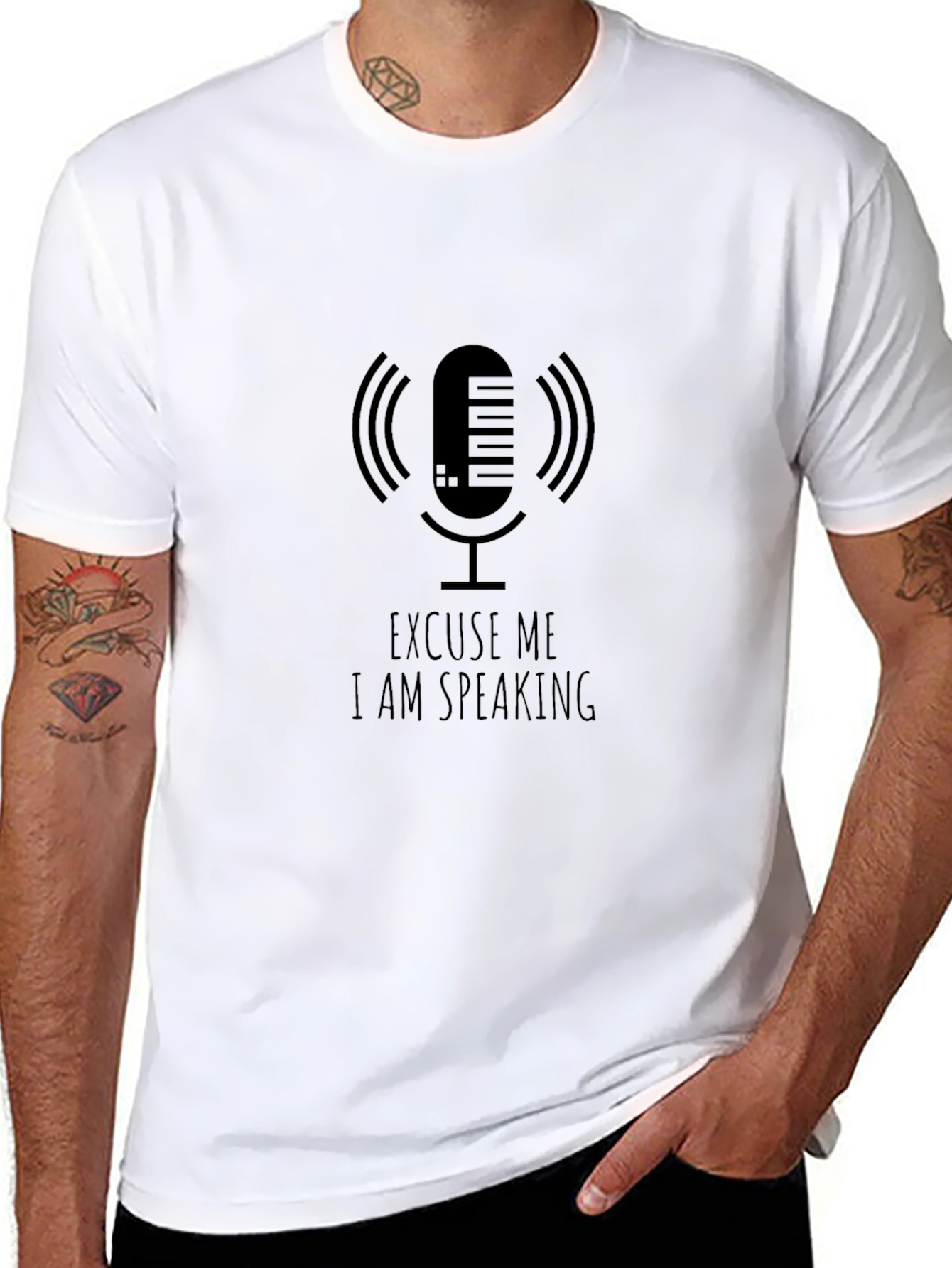 Black Excuse Me I Am Speaking Graphic Tee view 8
