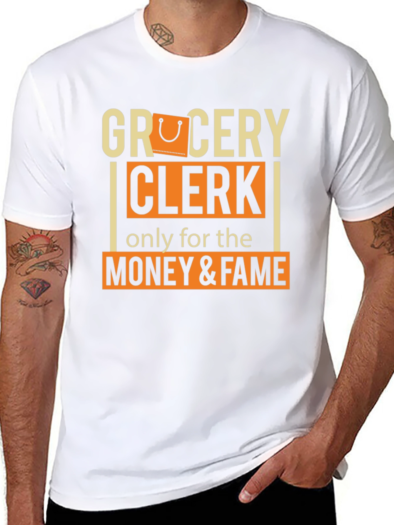 Grocery Clerk Money & Fame T-Shirt - 8