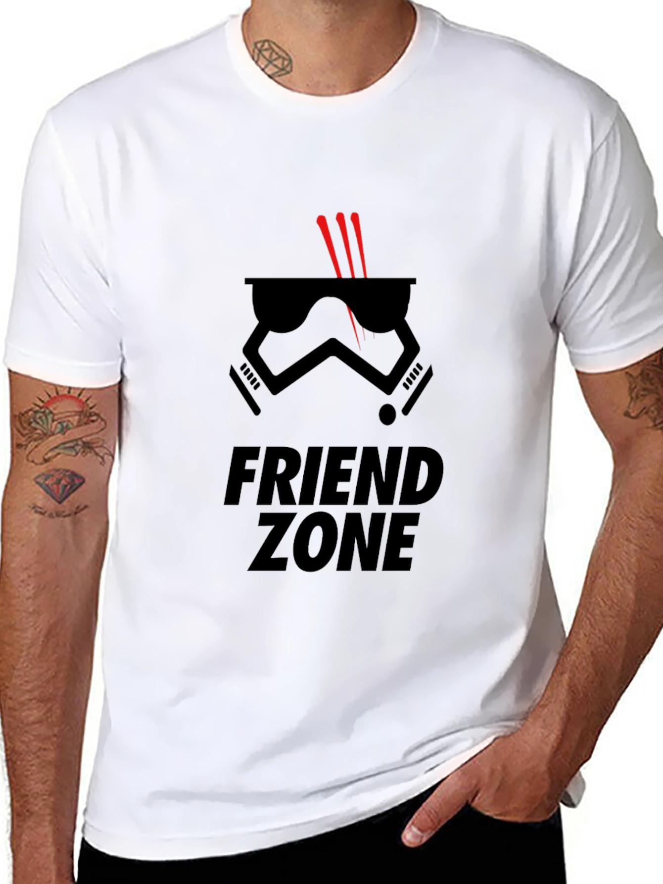 Black Friend Zone Stormtrooper Graphic Tee - Black view 8