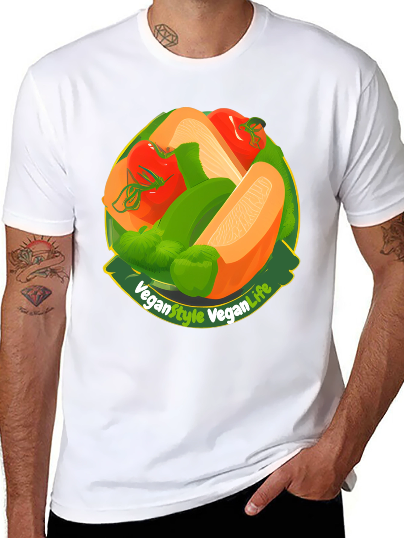 Black Vegan Style Vegan Life T-Shirt view 8