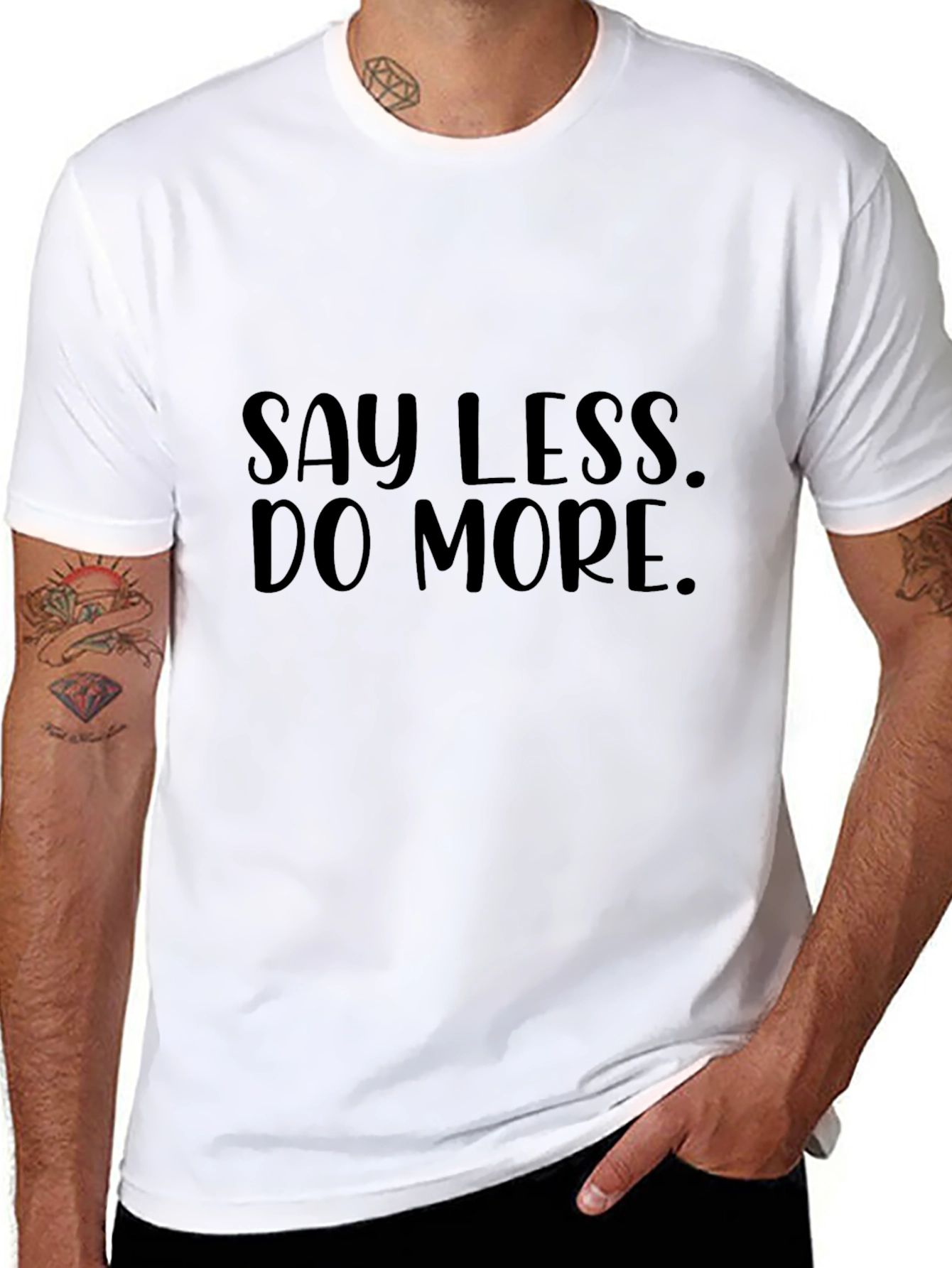 Black Say Less Do More Black Graphic Tee view 8