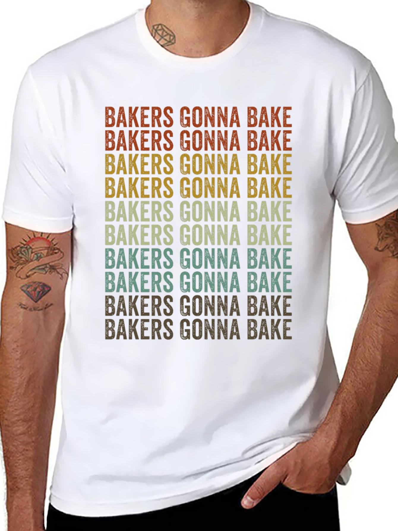 Black Bakers Gonna Bake Retro Graphic Tee view 8