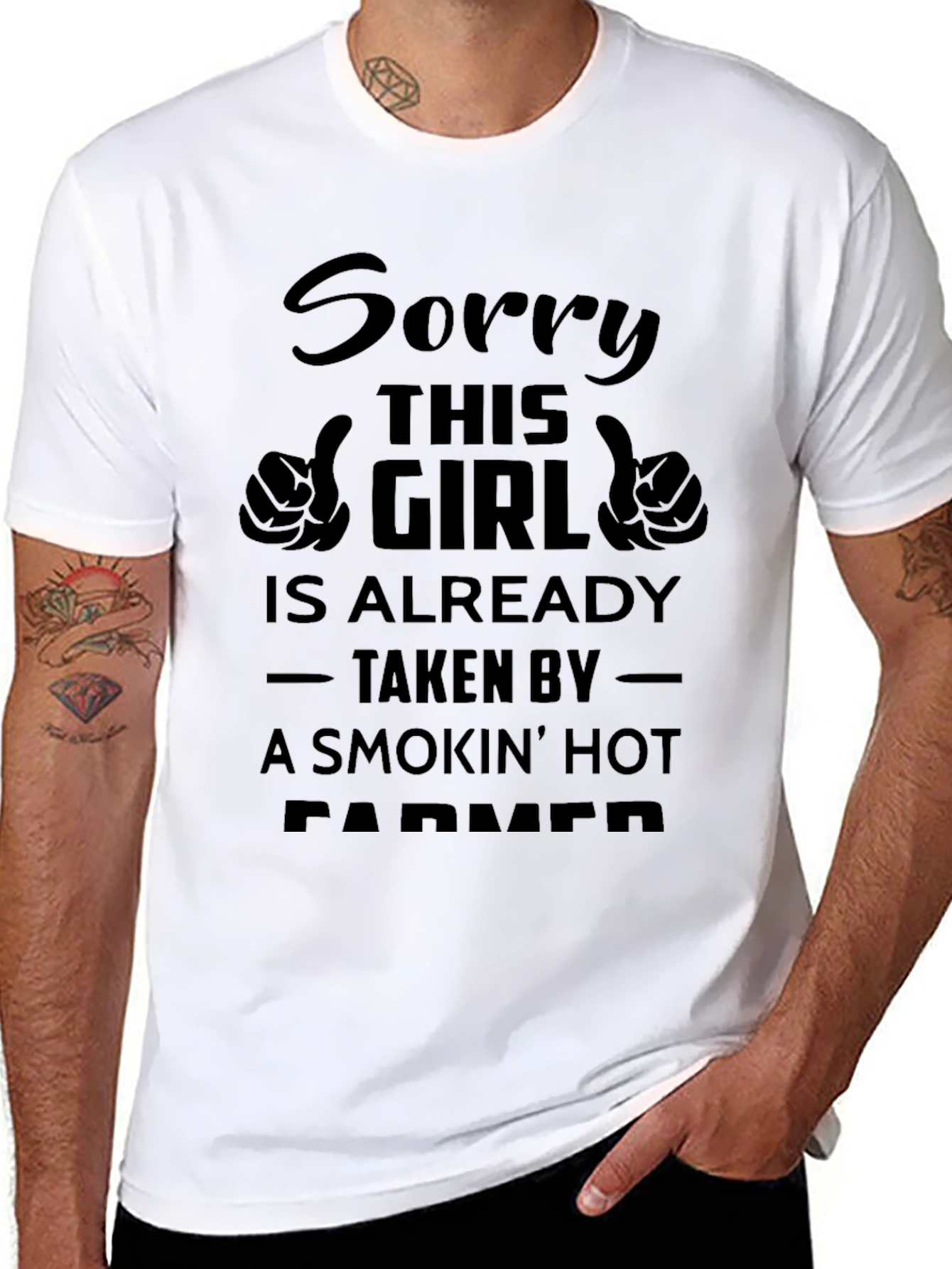 Black Smokin' Hot Farmer Graphic T-Shirt view 8