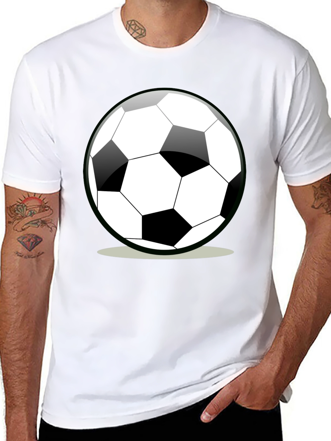 Black Soccer Ball Graphic T-Shirt - Black view 8