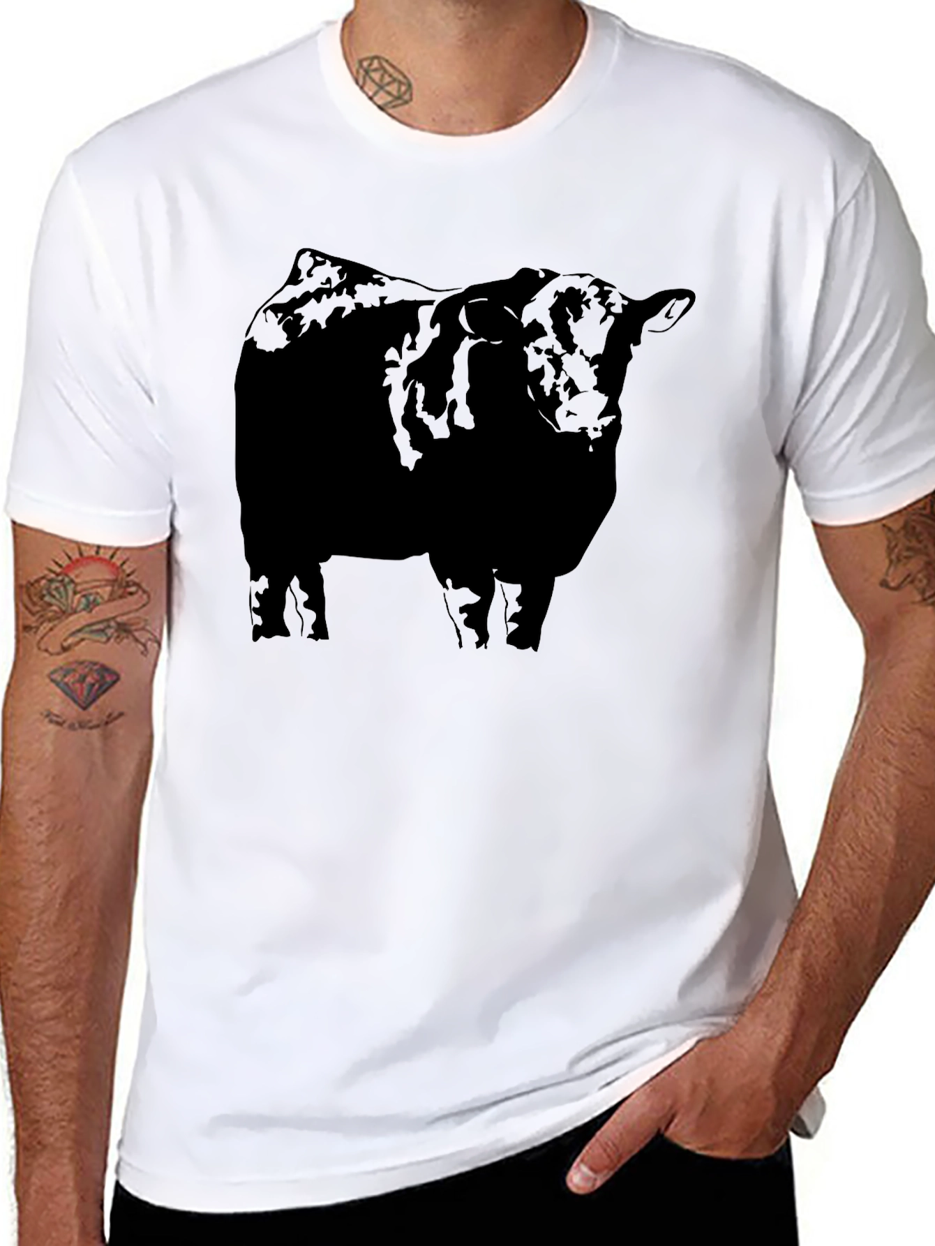 Black Black Angus Bull T-Shirt - Bold Graphic Tee view 8