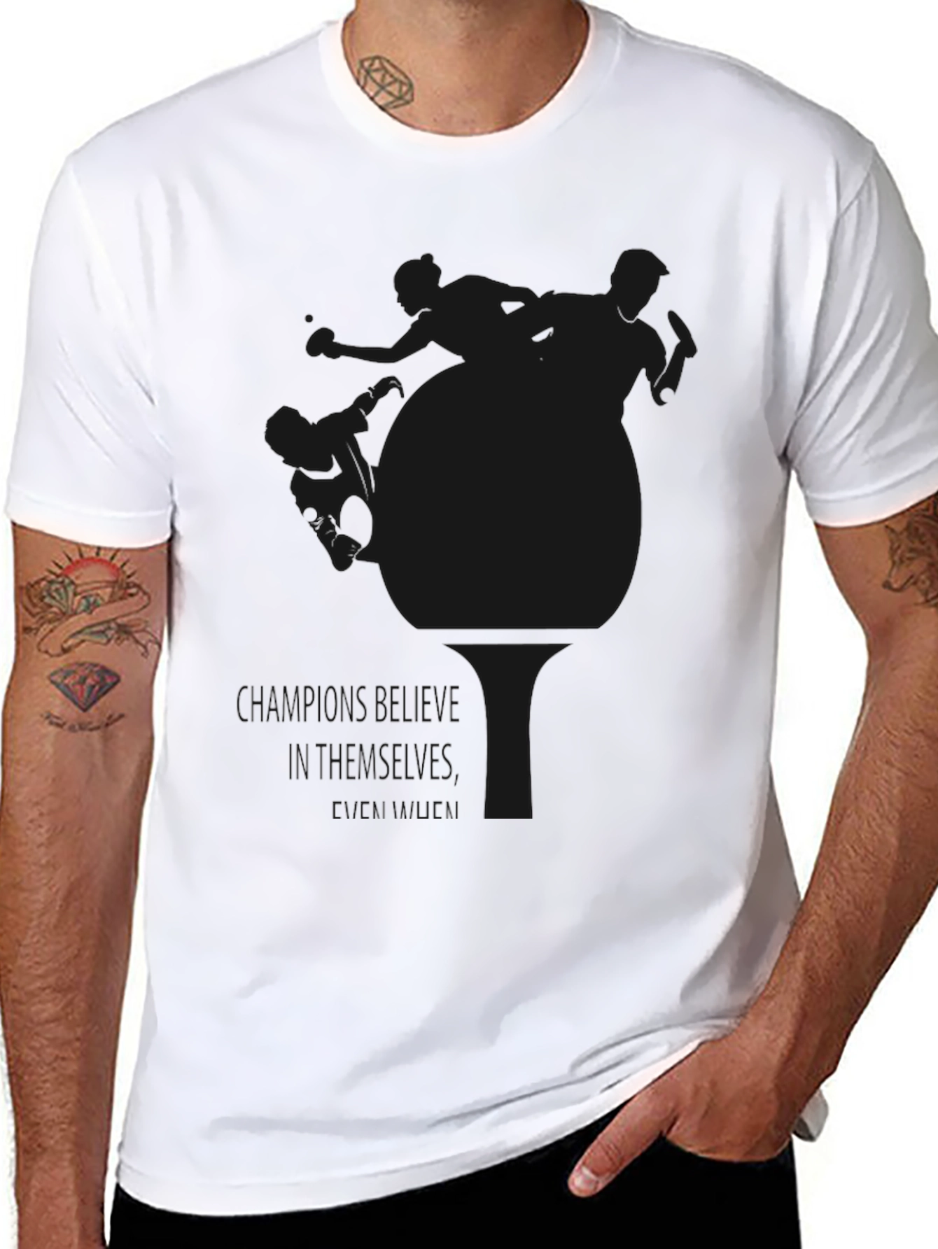 Black Men's Black Graphic Tee view 8