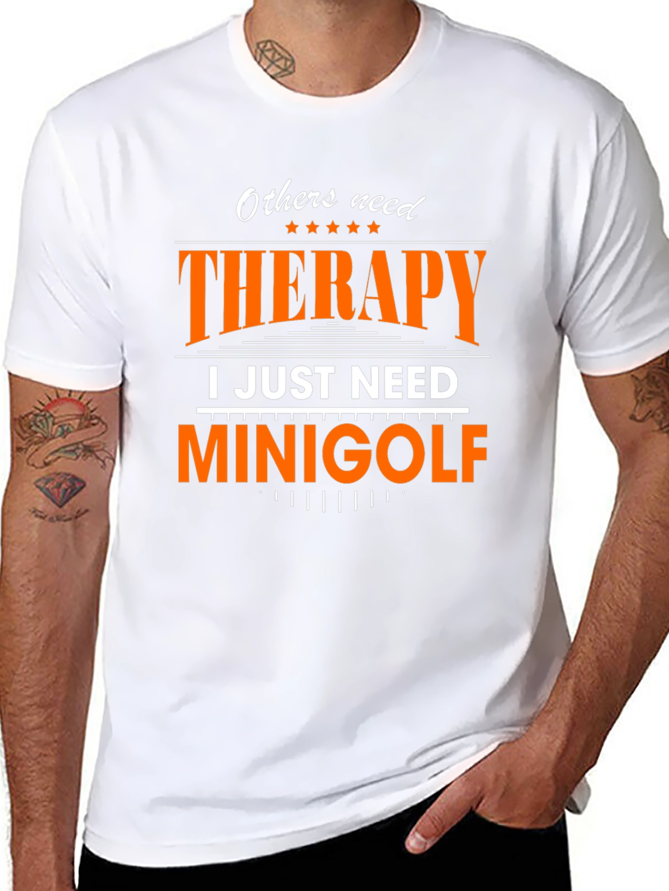 Black Therapy Minigolf T-Shirt Funny Golf Tee view 8