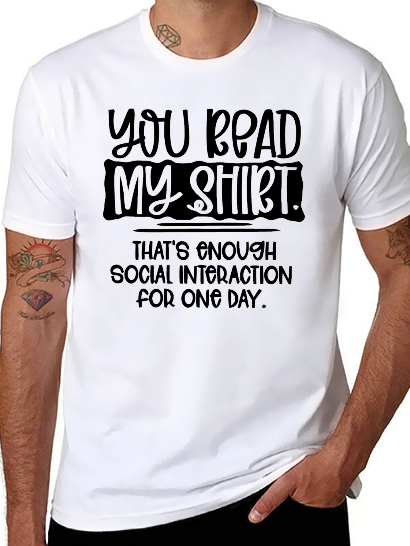 Black You Read My Shirt Social Interaction T-Shirt view 8
