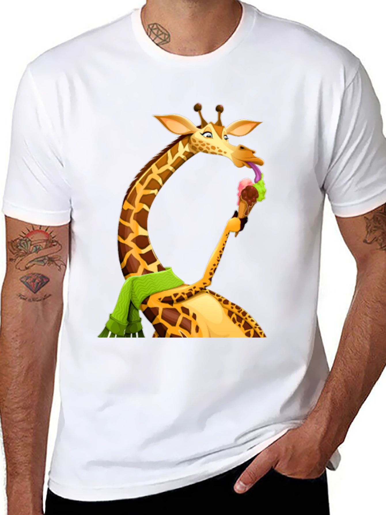 Black Giraffe Ice Cream T-Shirt - Fun Novelty Tee view 8