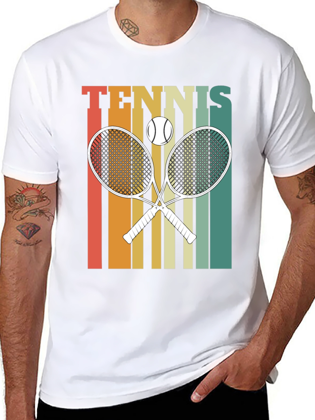 Retro Tennis Graphic T-Shirt - 8