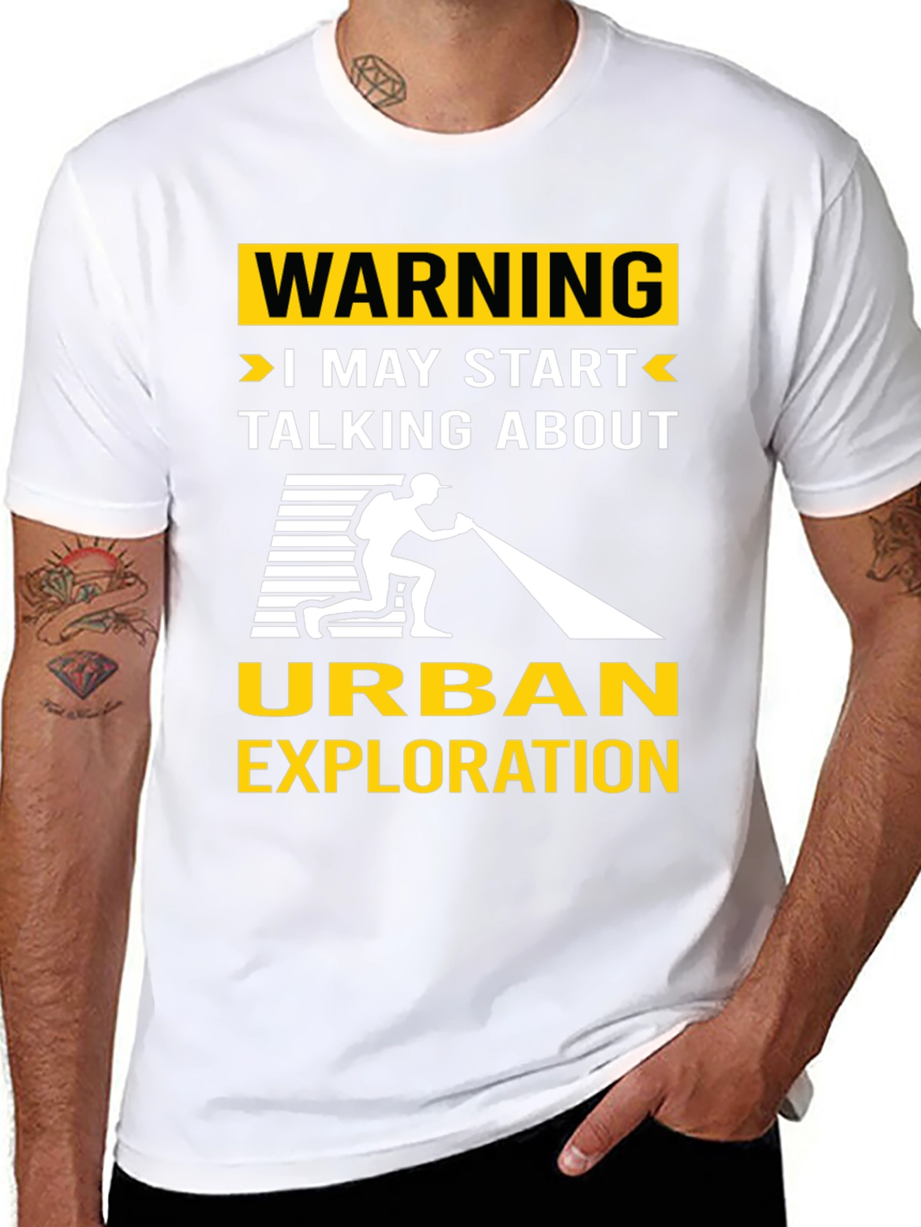 Black Urban Exploration T-Shirt: Warning I May Start Talking view 8