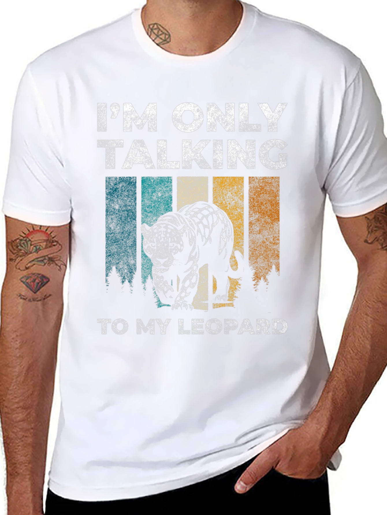 Black Leopard Graphic T-Shirt - Only Talking to My Leopard view 8