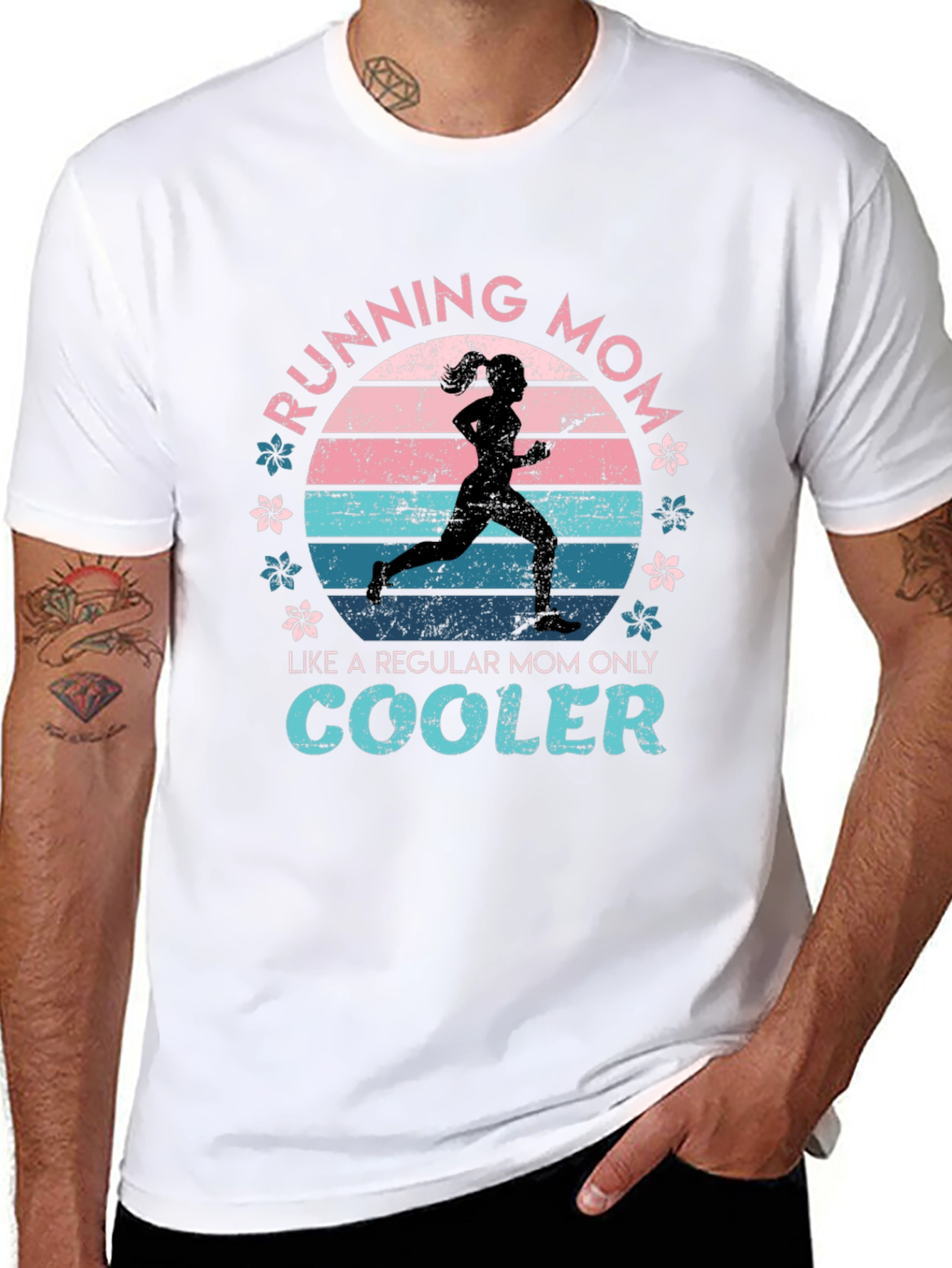 Black Running Mom T-Shirt - Like a Regular Mom Only Cooler view 8