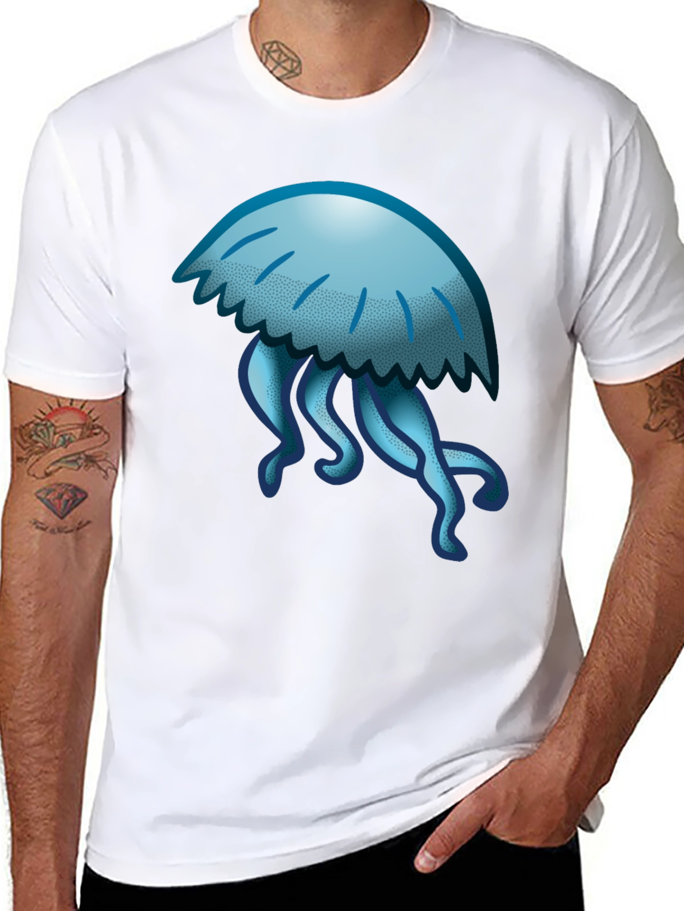 Black Jellyfish Graphic Tee - Cool Casual Style view 8