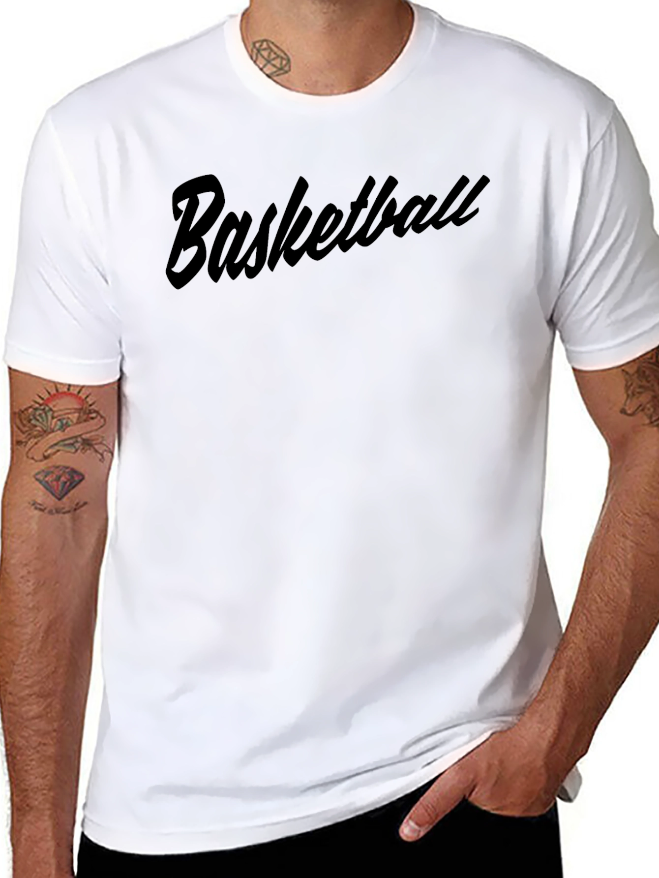 Black Basketball Graphic Tee - Soft Cotton Blend view 8