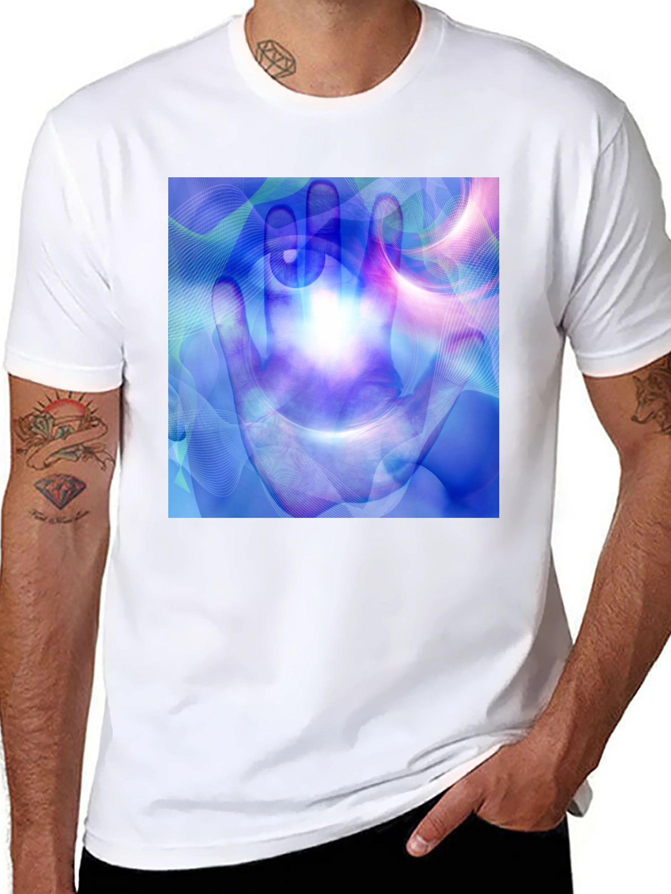 Abstract Hand Print T-Shirt - 8
