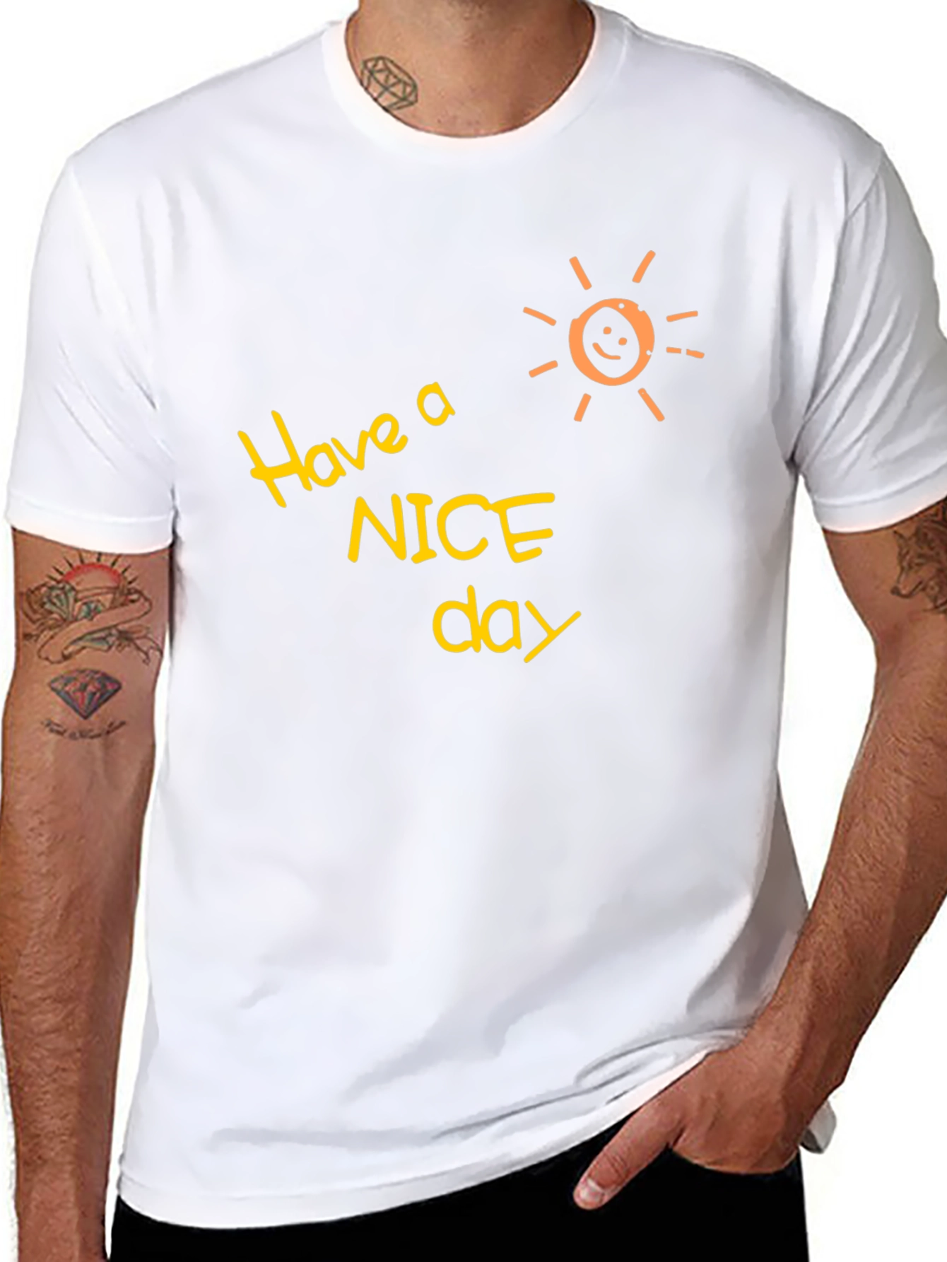 Black Have a Nice Day Black T-Shirt view 8