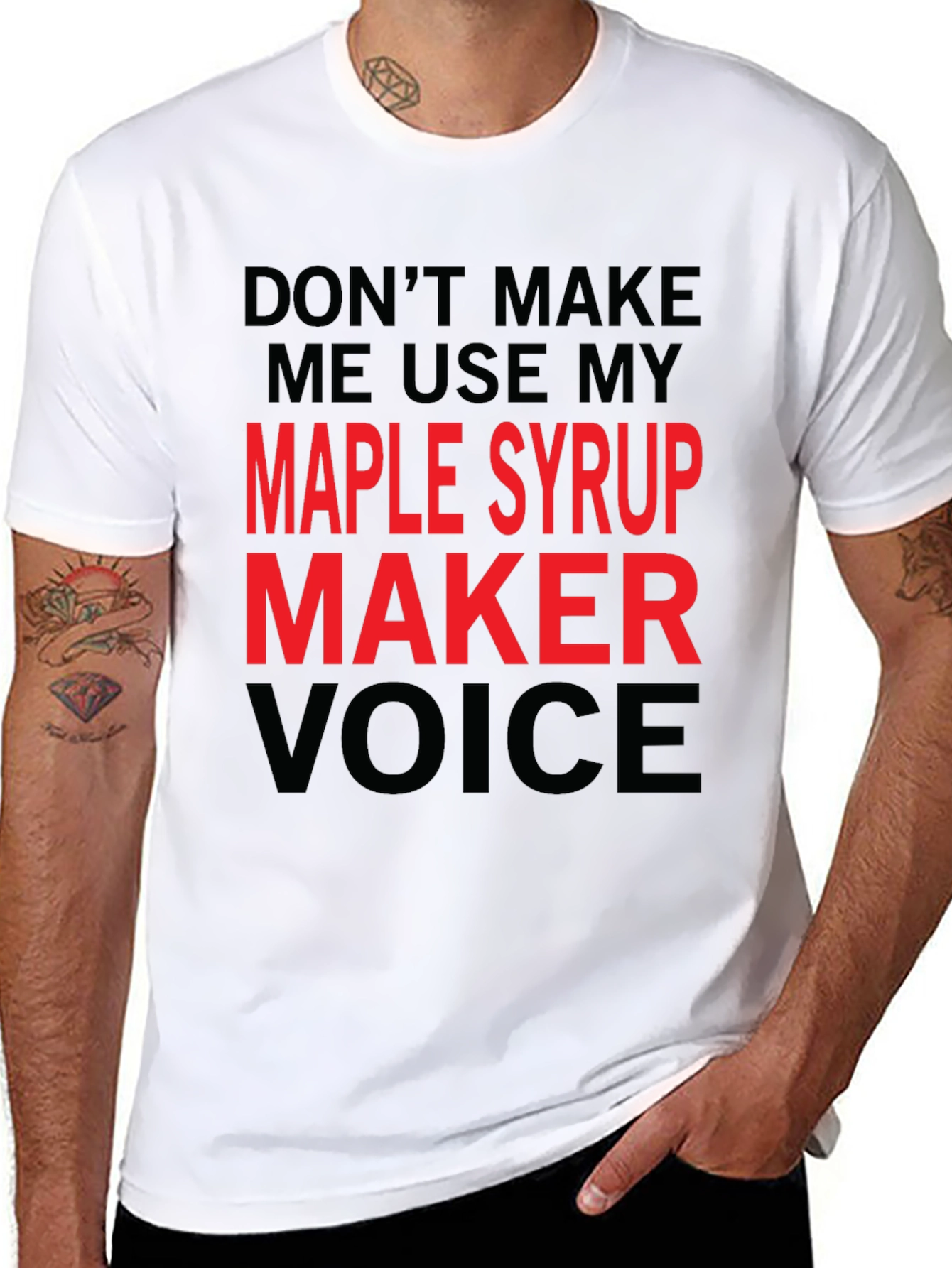 Black Maple Syrup Maker Voice T-Shirt Funny Graphic Tee view 8