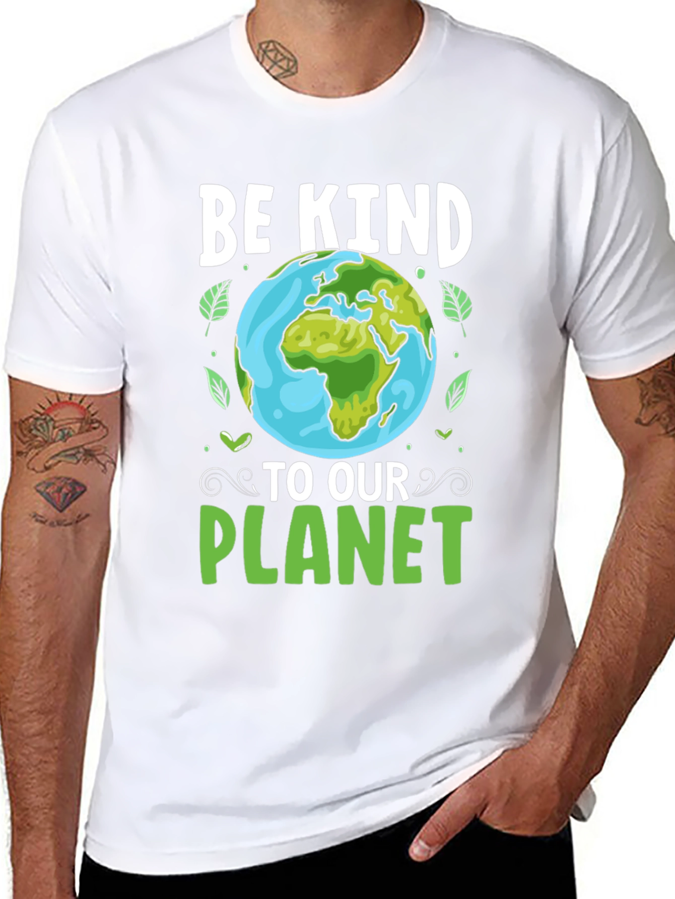 Black Be Kind To Our Planet Graphic Tee view 8
