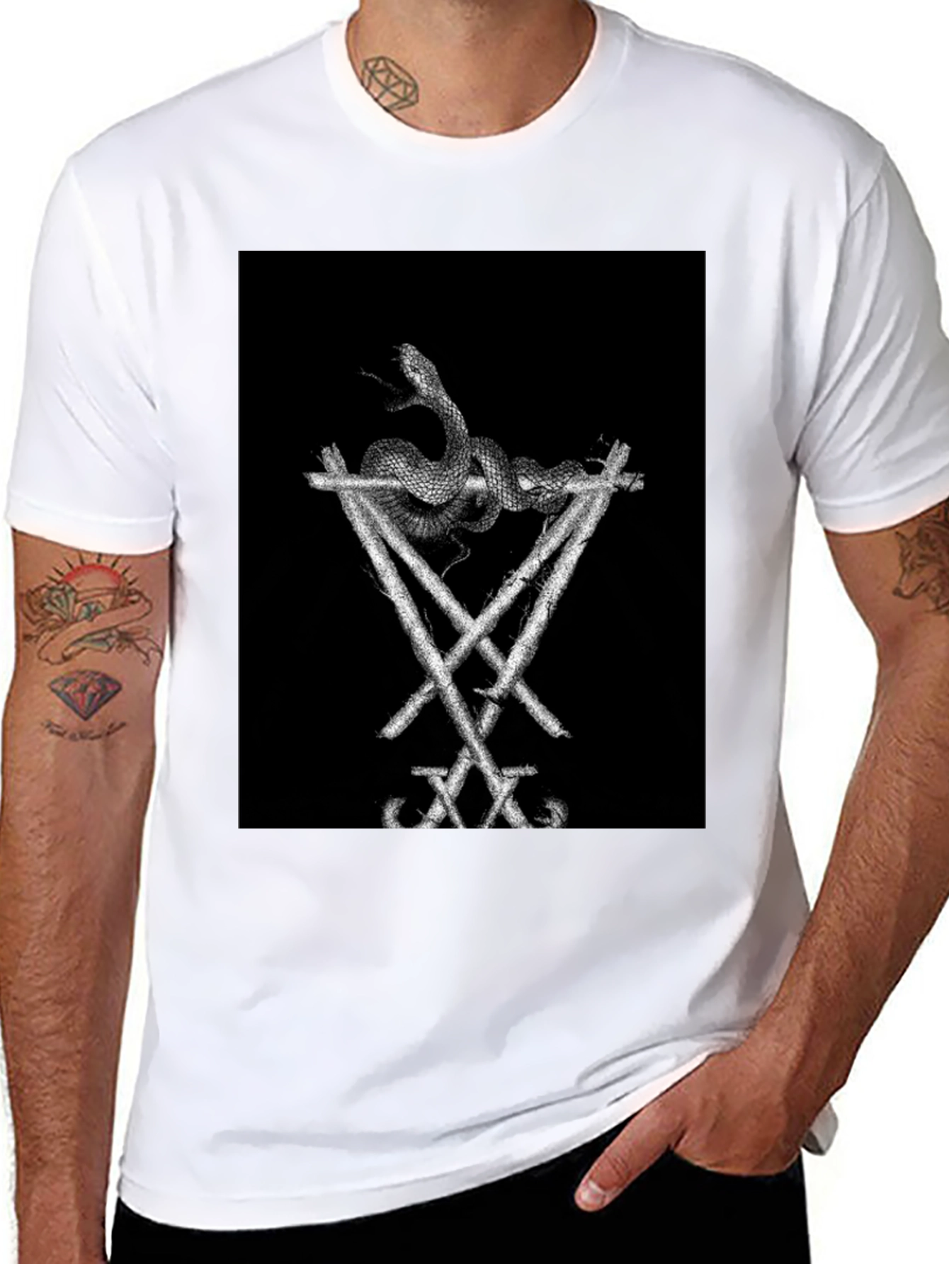 Snake & Sigil Black Graphic Tee - 8