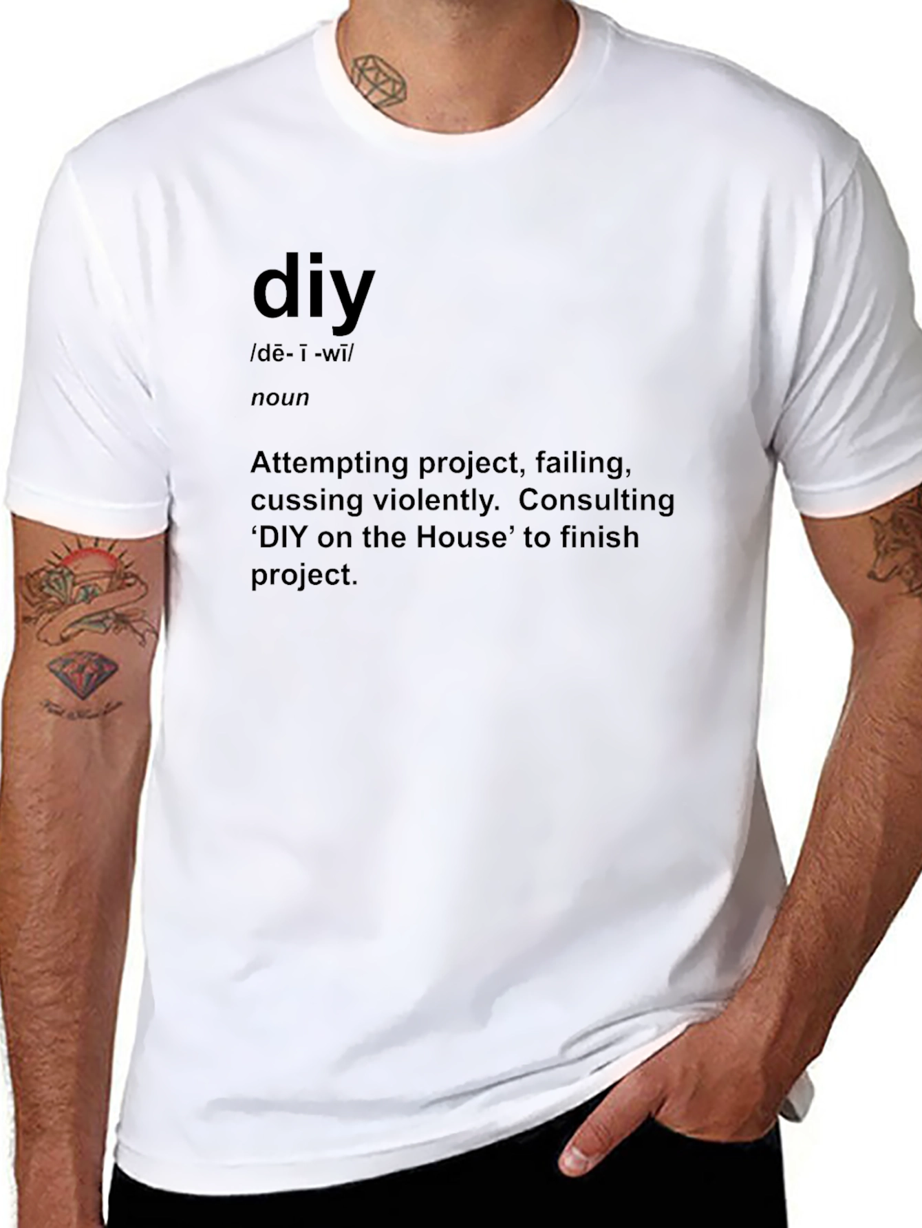 Black DIY Definition Graphic Tee - Black view 8