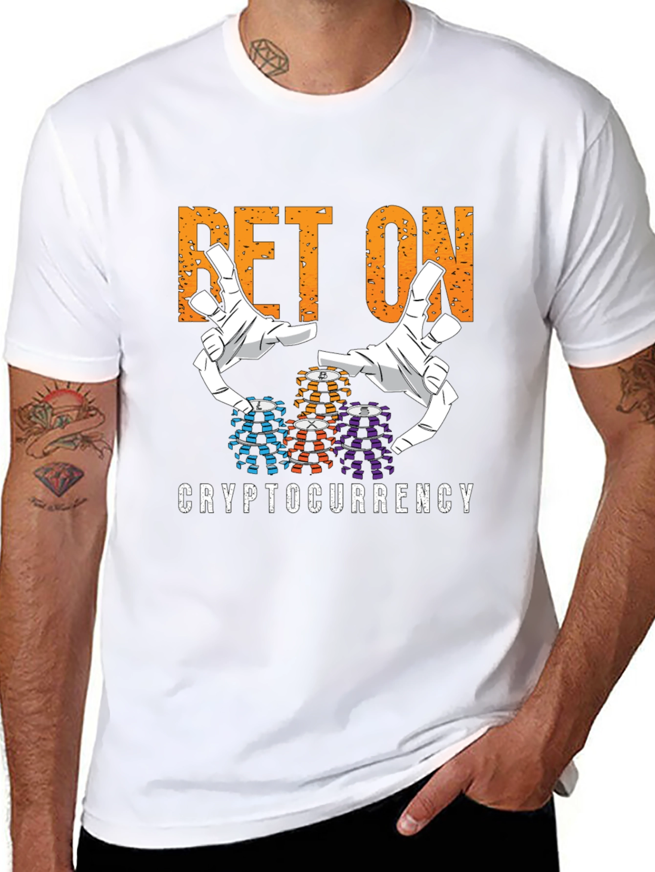 Black Bet On Cryptocurrency T-Shirt view 8