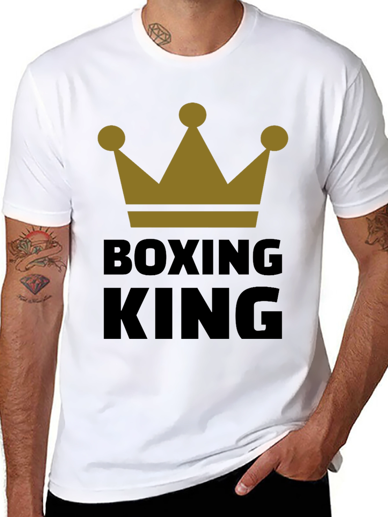 Black Boxing King Crown Graphic Tee - Black view 8