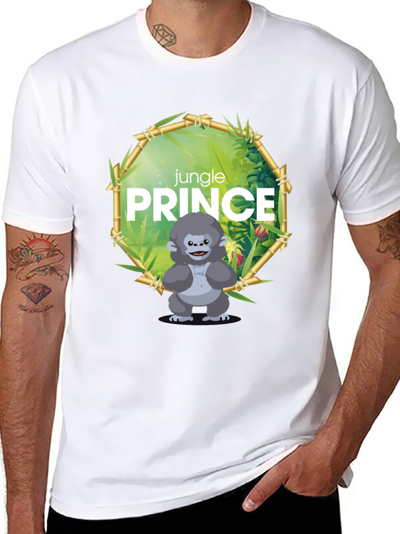 Black Jungle Prince Gorilla Graphic Tee view 8