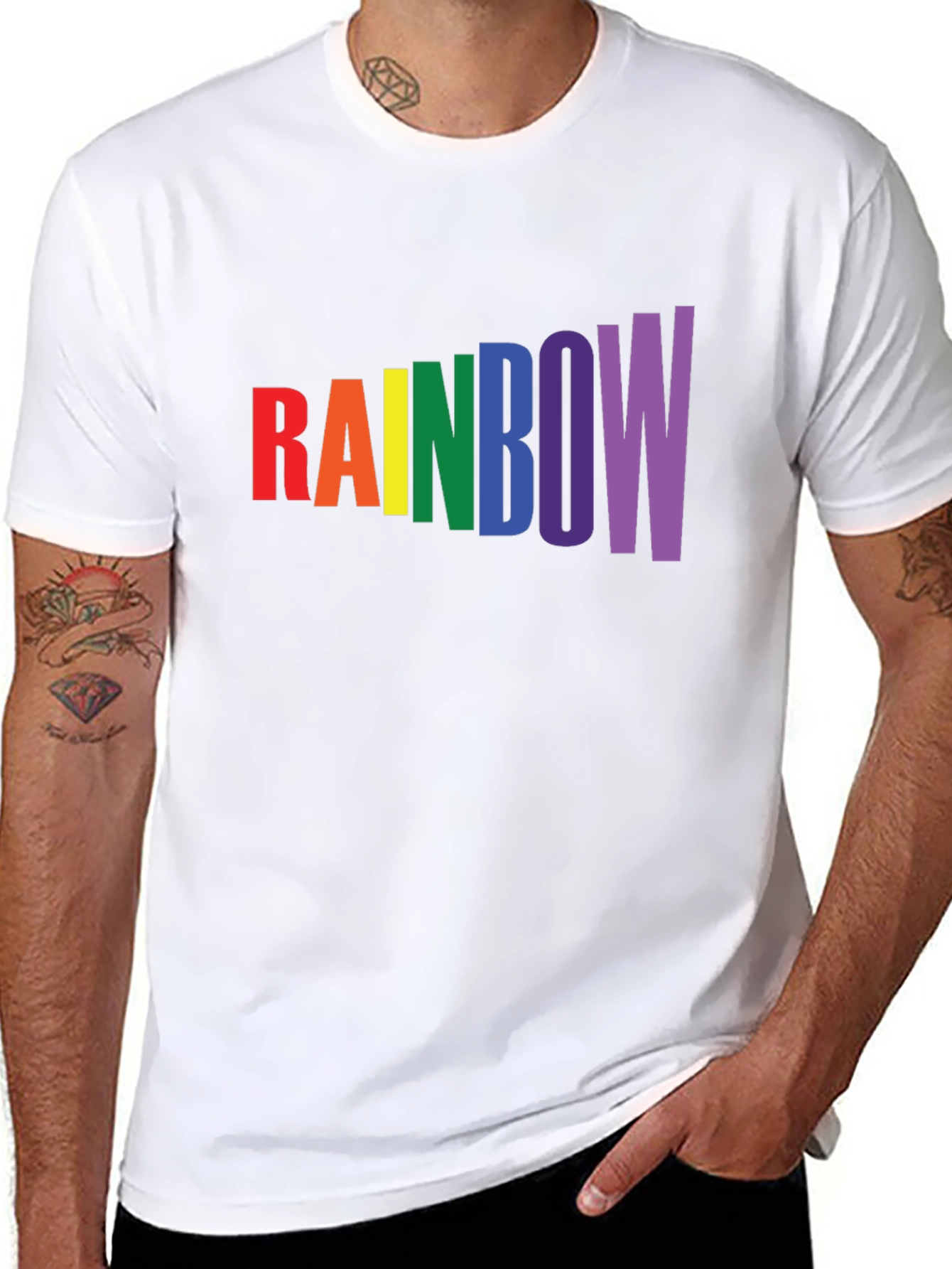 Black Rainbow Pride T-Shirt - Bold Colorful Design view 8
