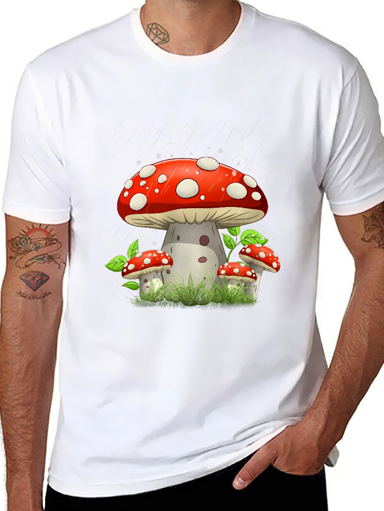 Black Mushroom Graphic Tee - Funky Style view 8