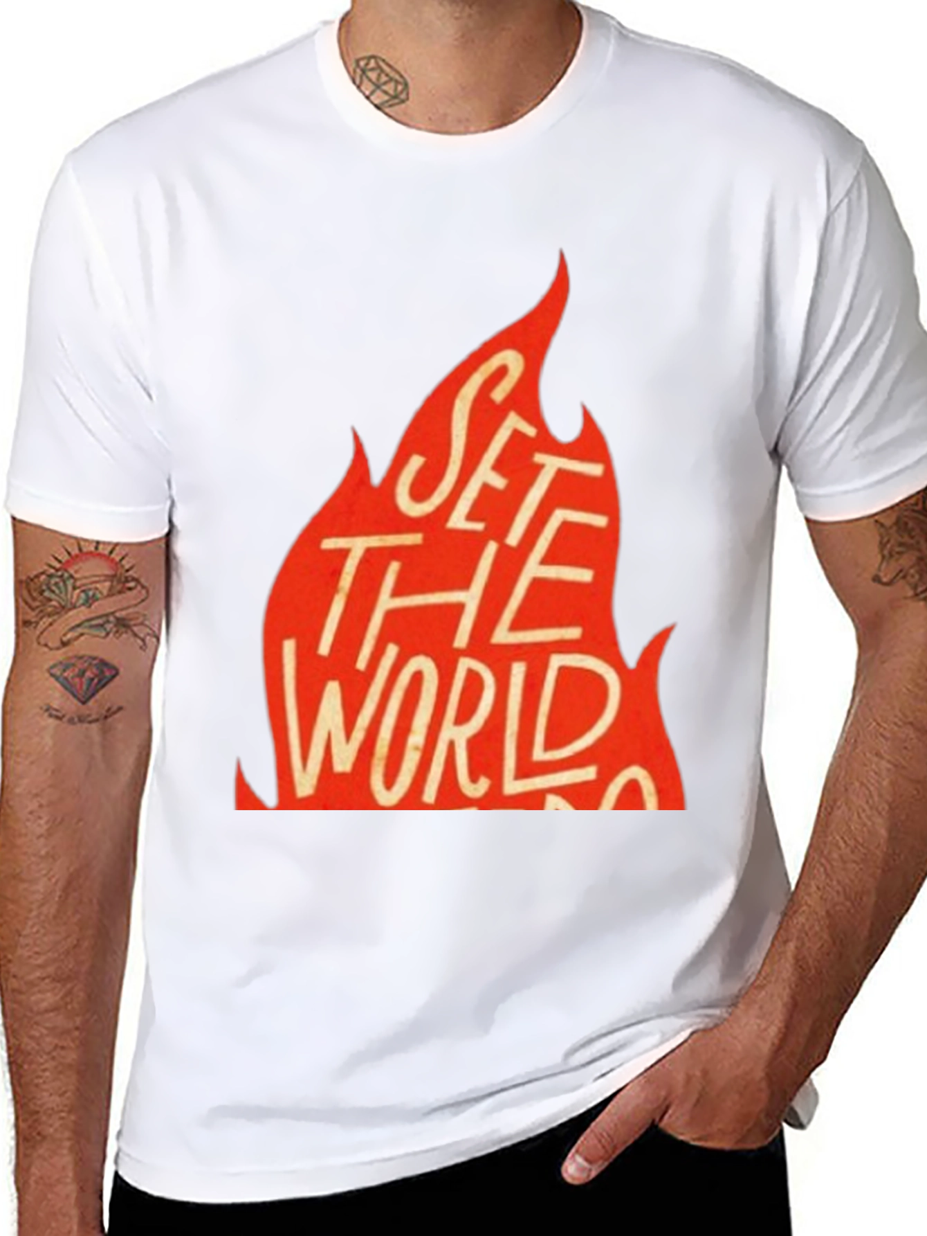 Black Set the World on Fire Graphic Tee - Black view 8