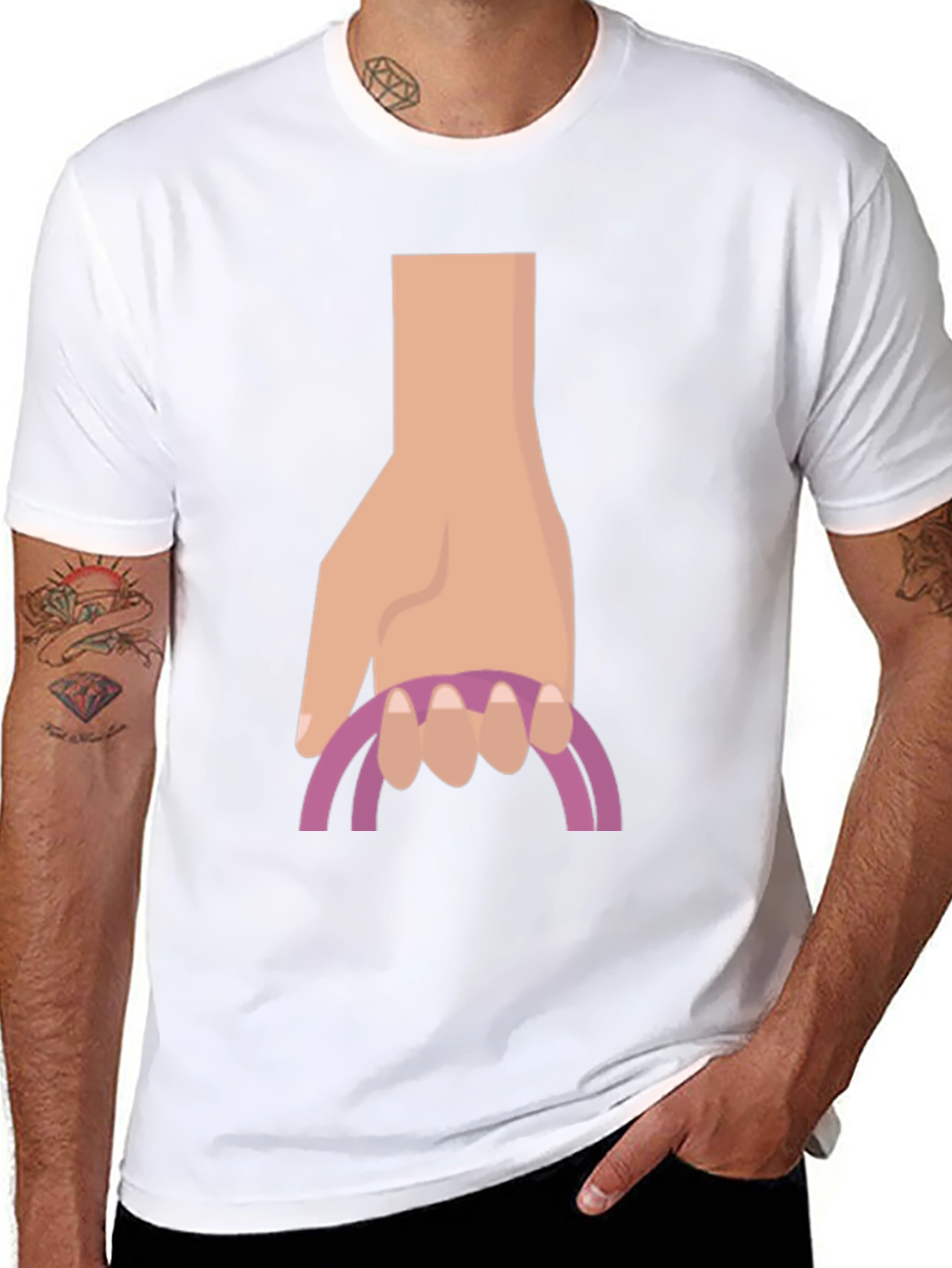 Black Hand Drawn Graphic Tee - Unique Novelty Design view 8
