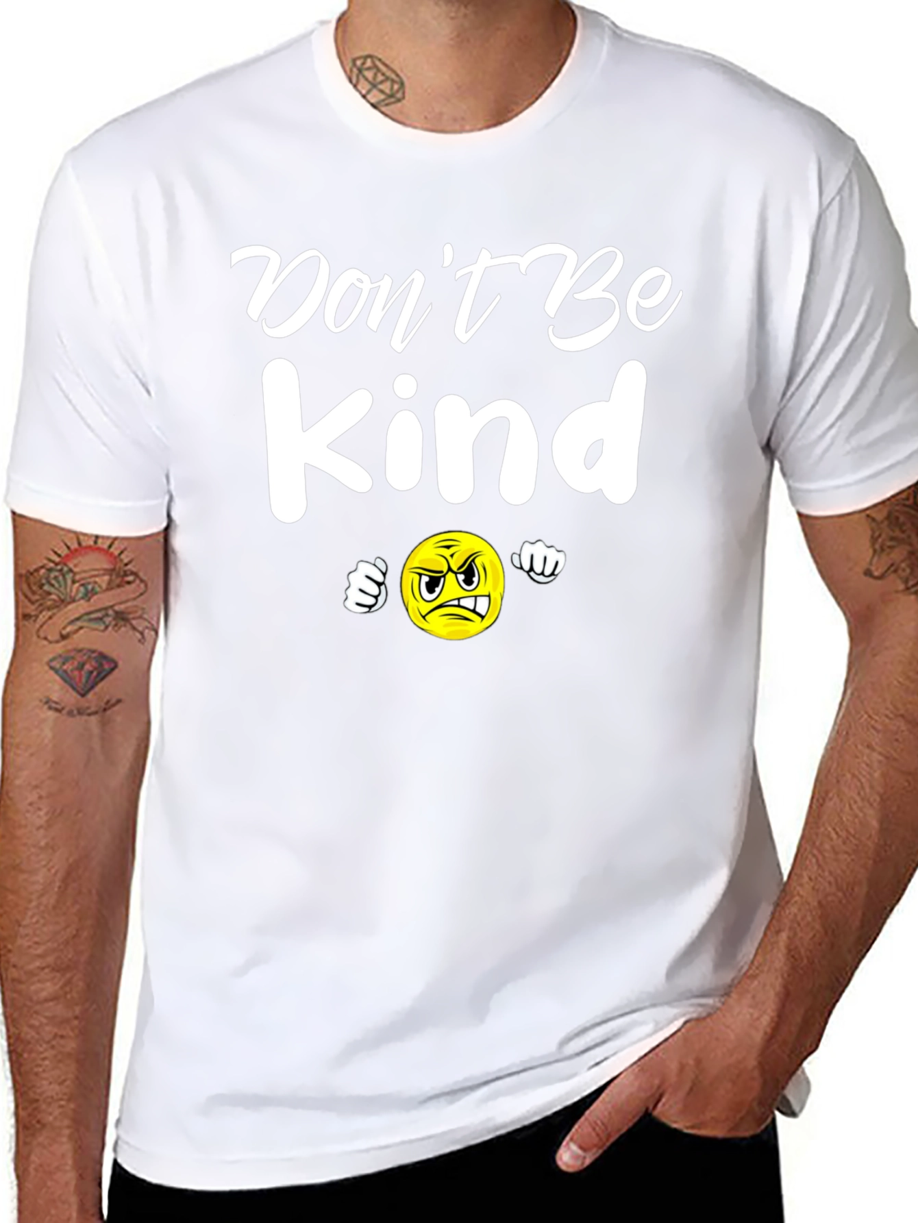 Black Don't Be Kind T-Shirt - Funny Angry Emoji Tee view 8