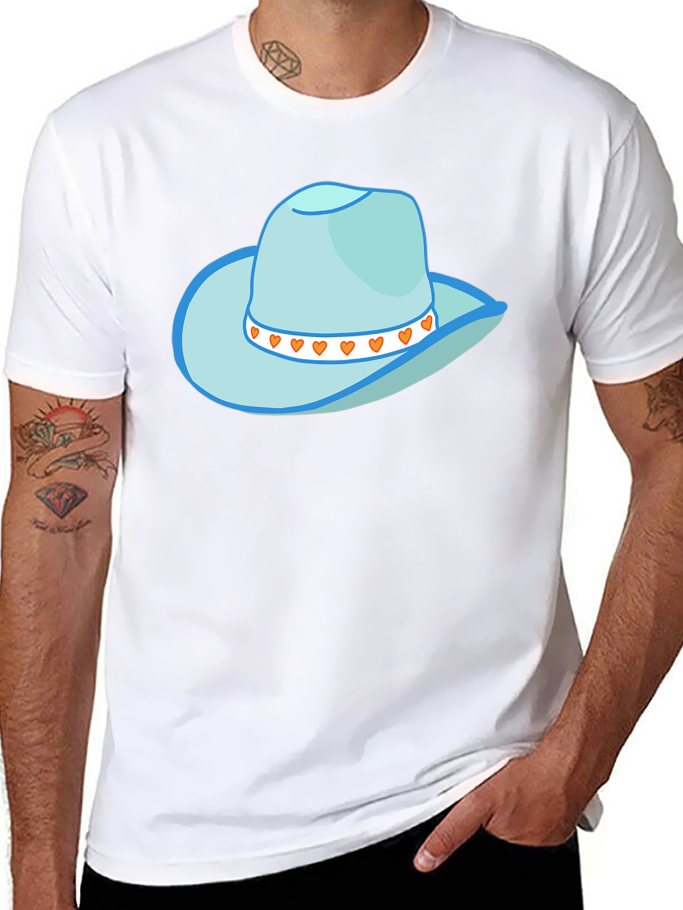 Black Cowboy Hat Graphic Tee - Stylish Western Style view 8