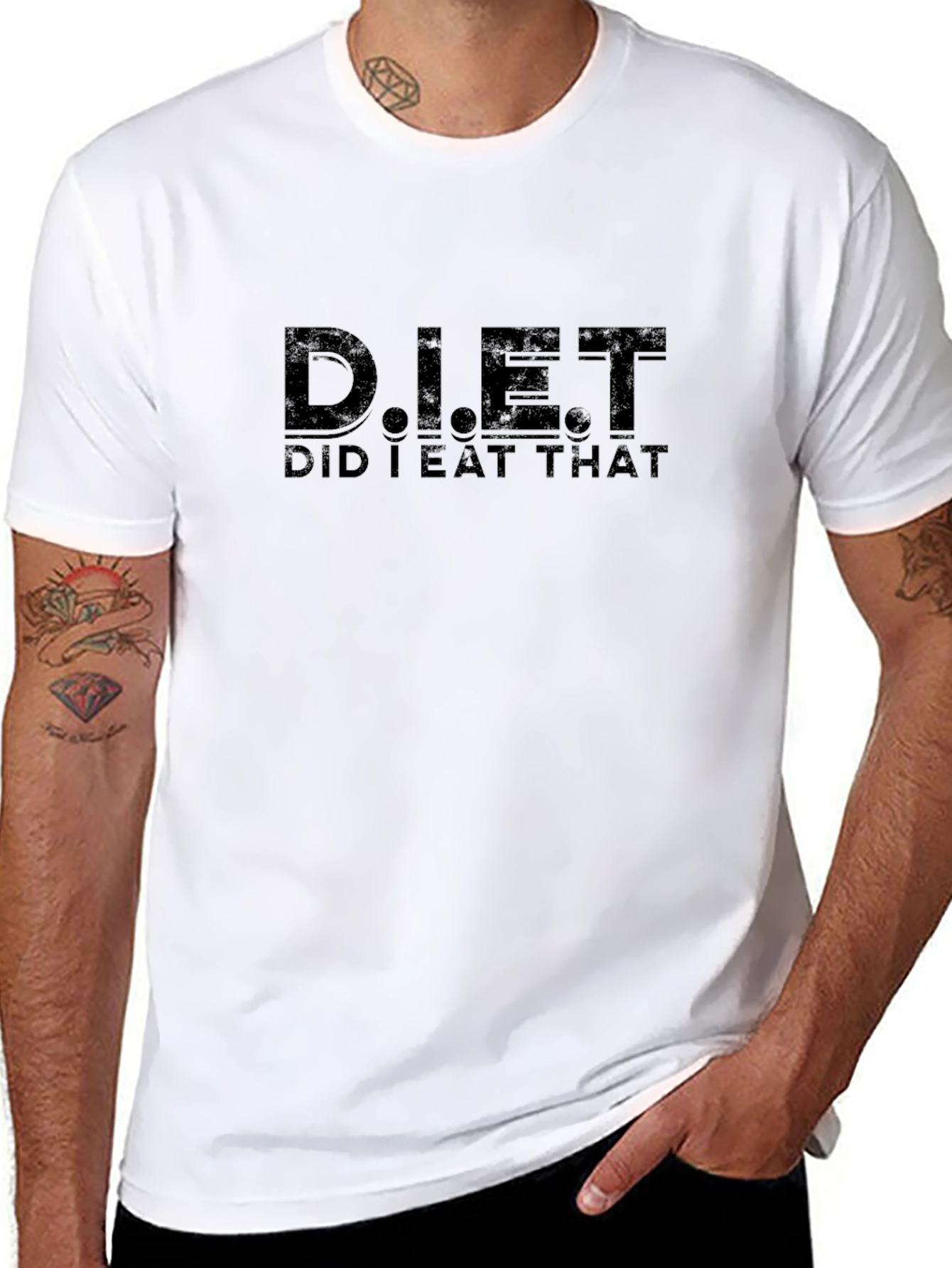 Black Diet Did I Eat That Funny Graphic T-Shirt view 8