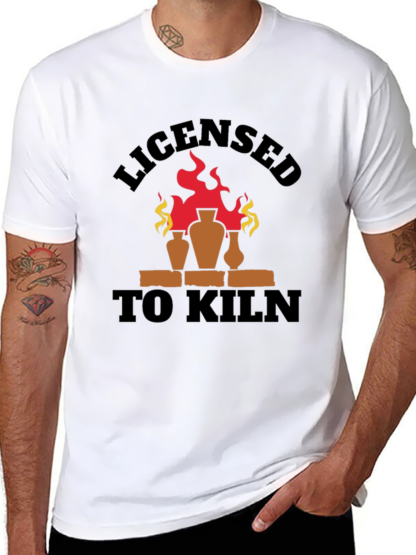 Black Licensed To Kiln Funny Pottery T-Shirt view 8
