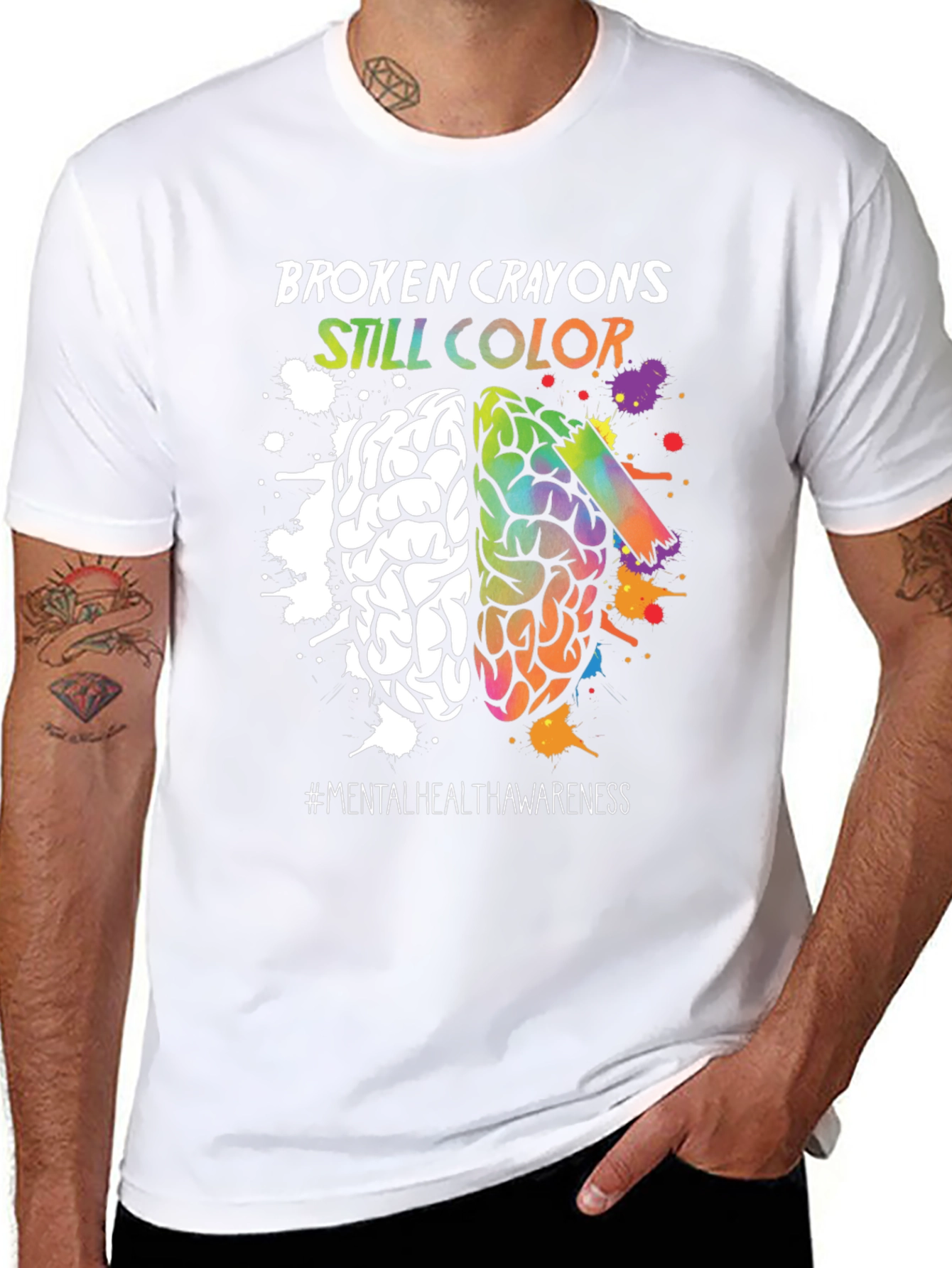 Broken Crayons Still Color Mental Health Awareness T-Shirt - 8
