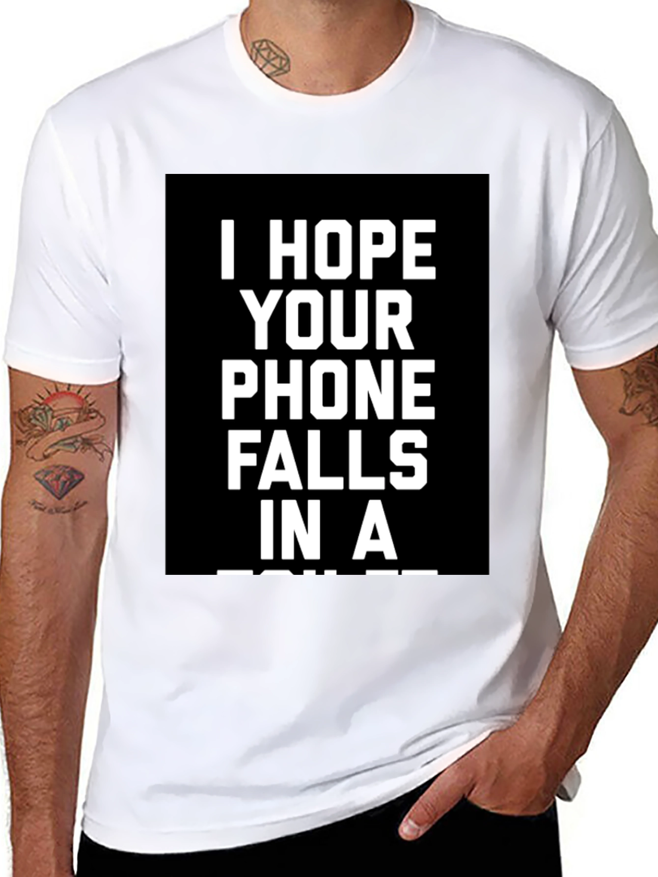 Black Humorous Phone Curse T-Shirt view 8