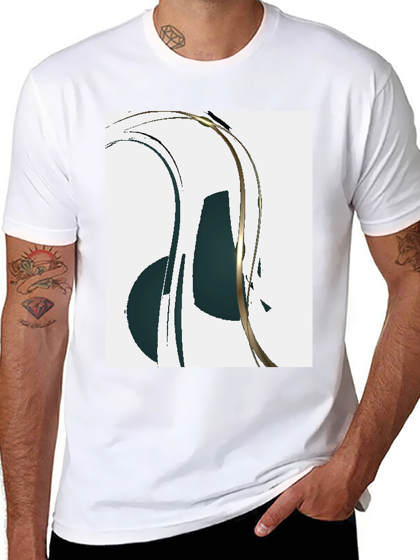 Black Abstract Art Black T-Shirt view 8