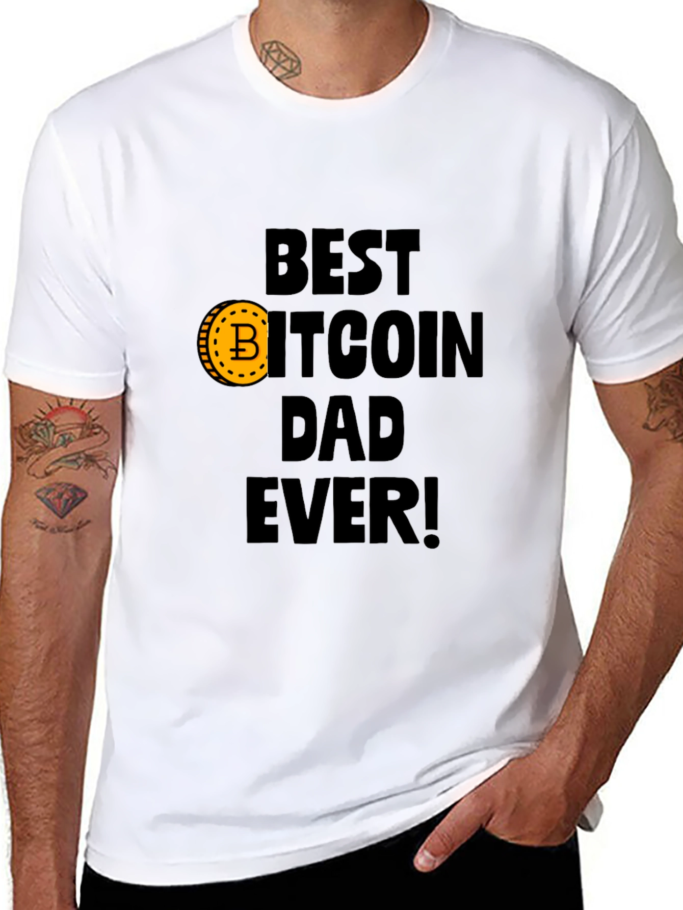 Black Best Bitcoin Dad Ever Black T-Shirt view 8